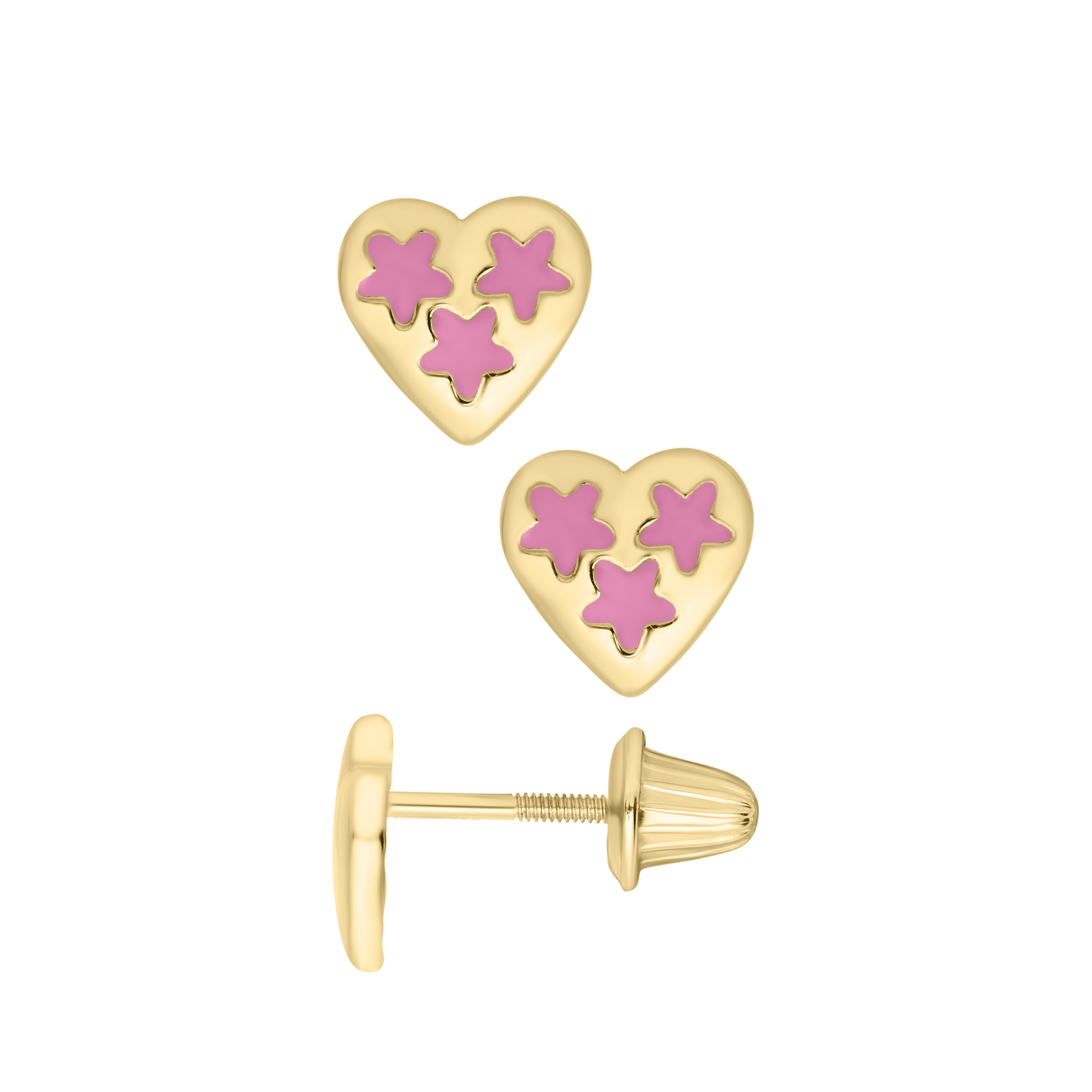 Pink Heart Kids Stud Earrings