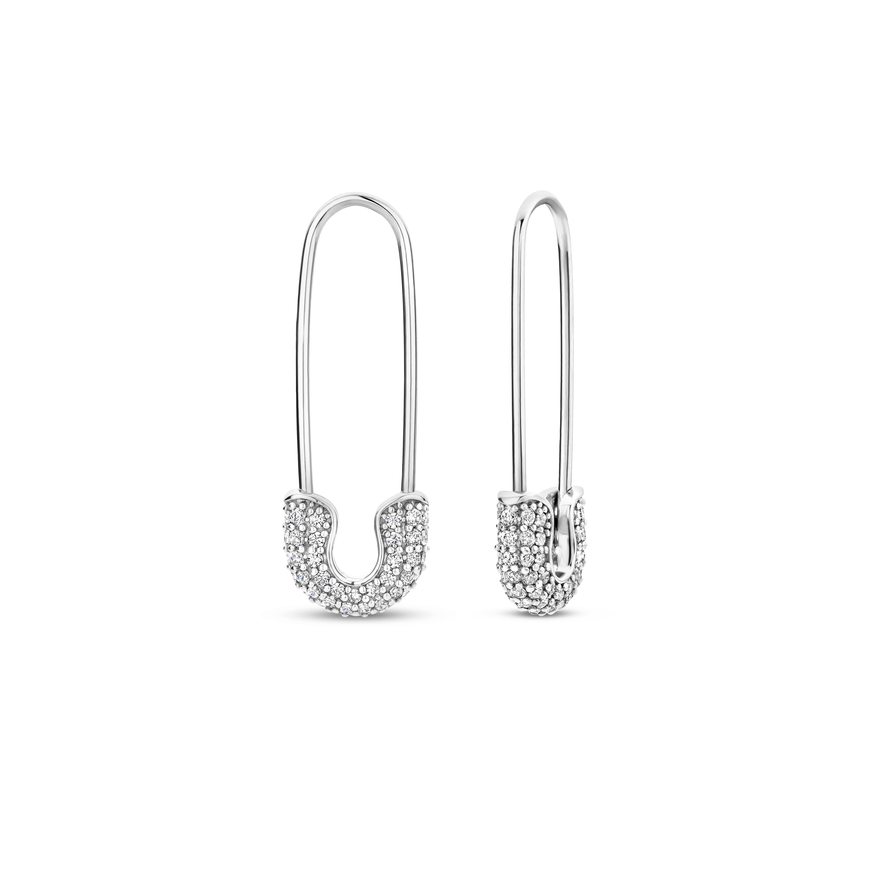 Safety Pin Sparkle Earrings