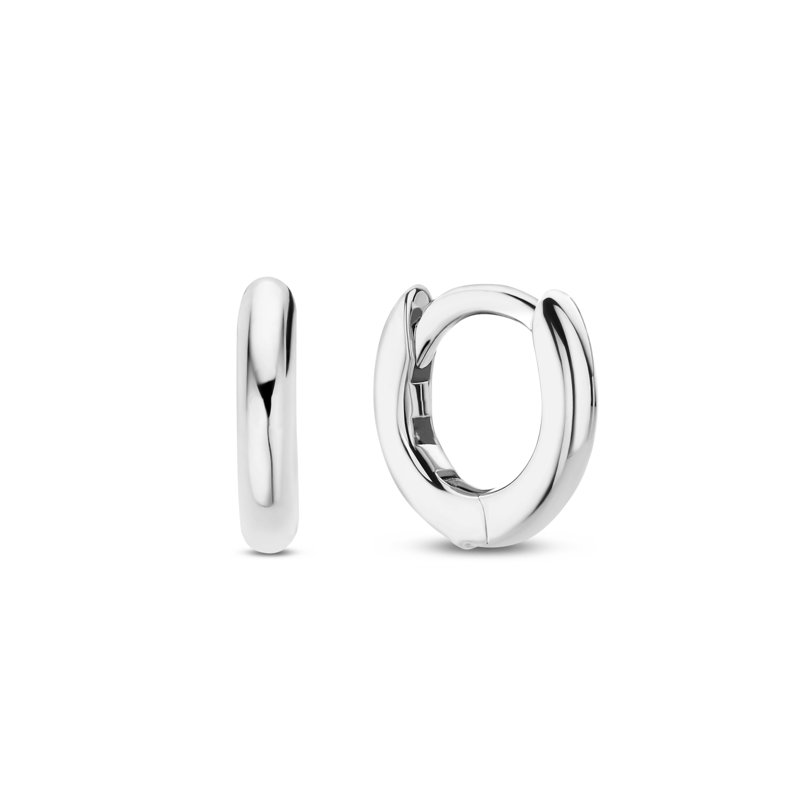 Basic 10MM Silver Huggie Earrings