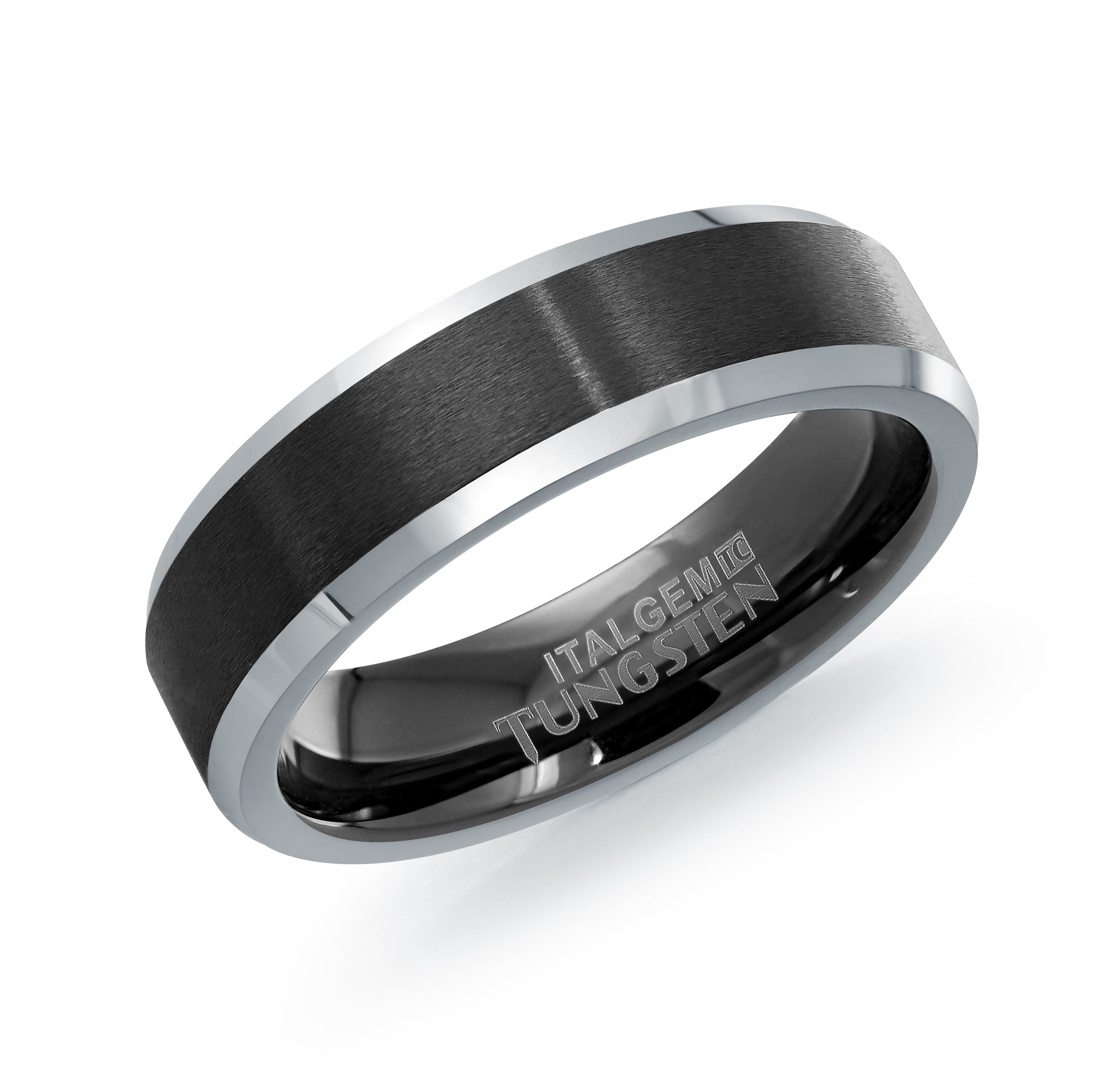 Black and Tungsten 8MM Ring