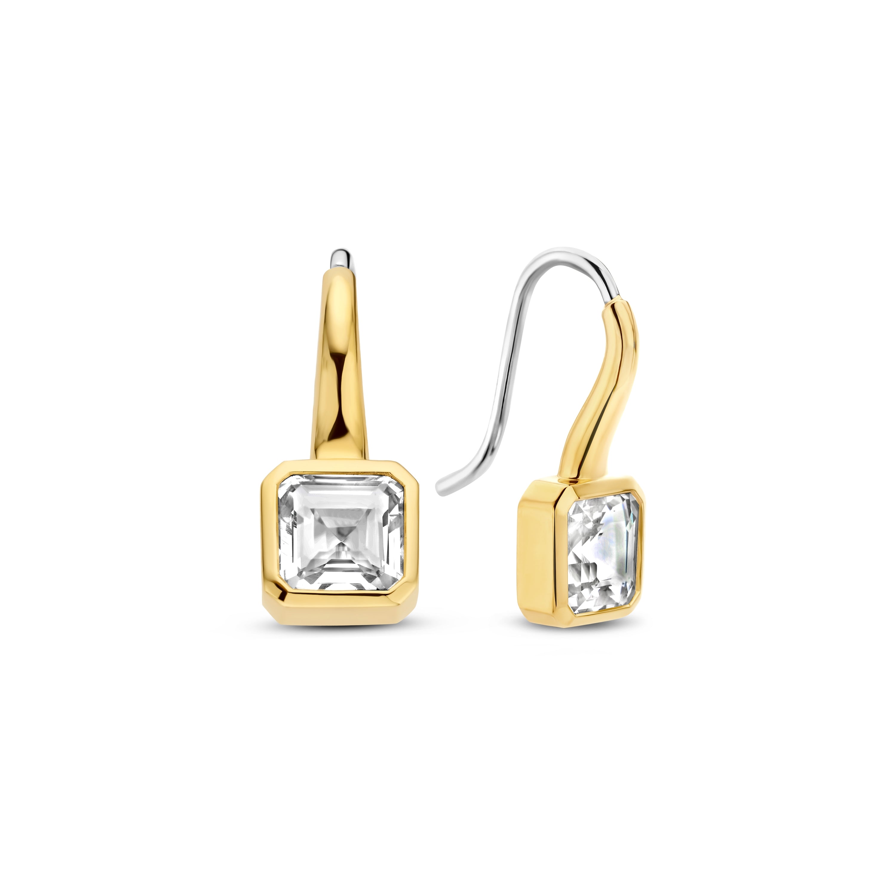 Asscher Zirconia Drop Earrings