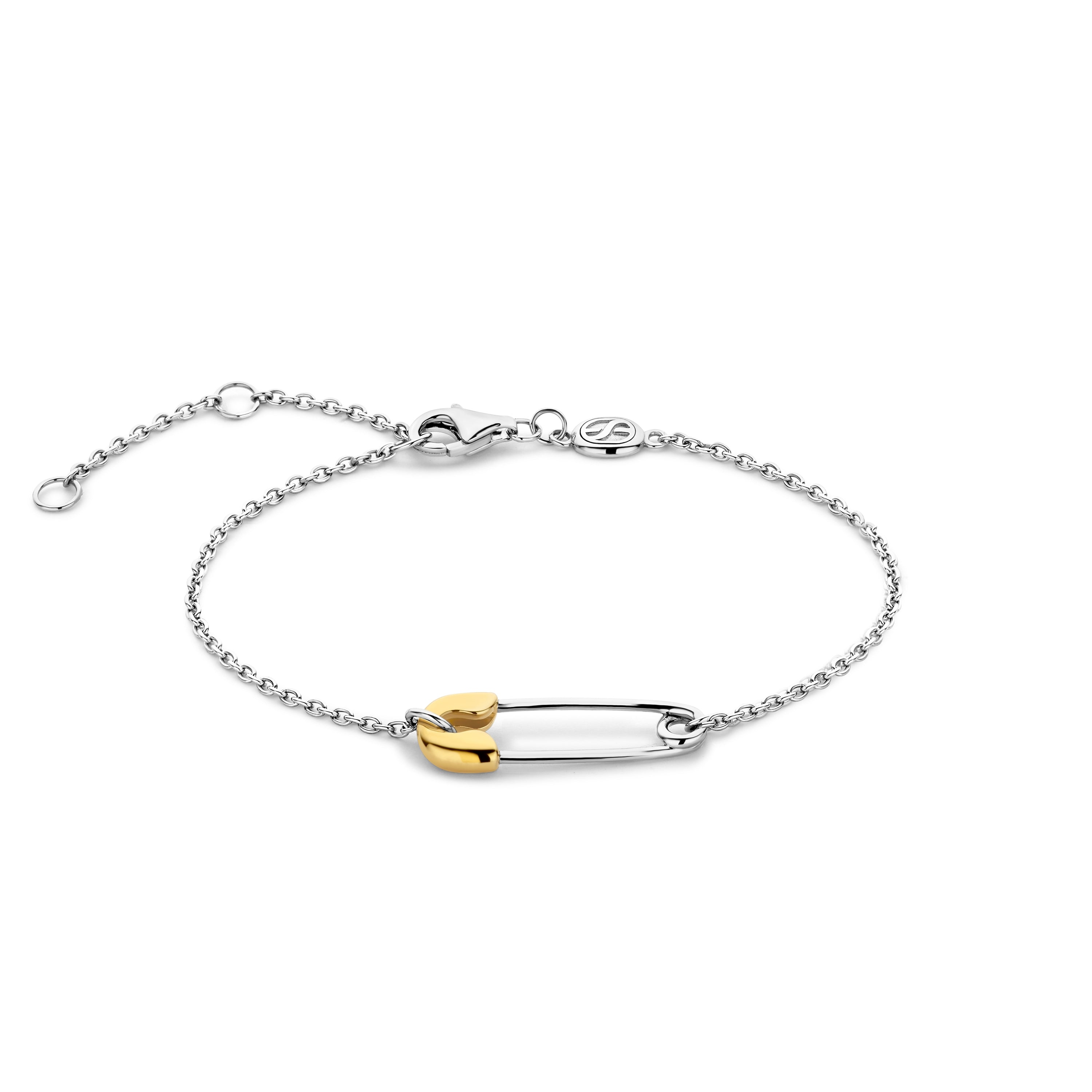 Safety Pin Two Tone Bracelet