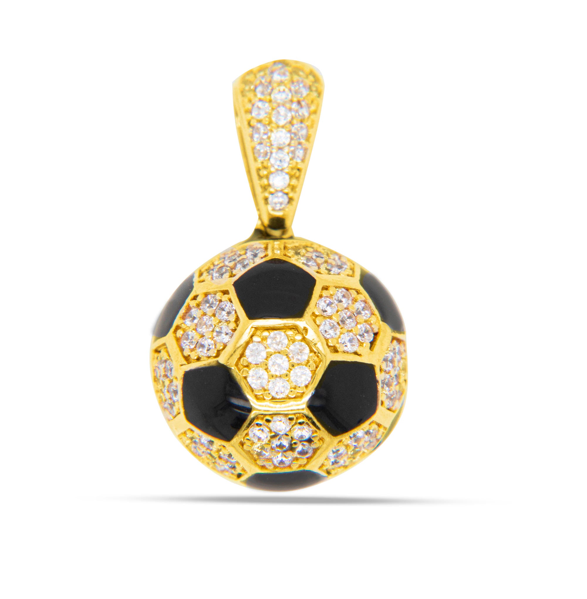 Soccer Ball Enamel Zirconia Pendant