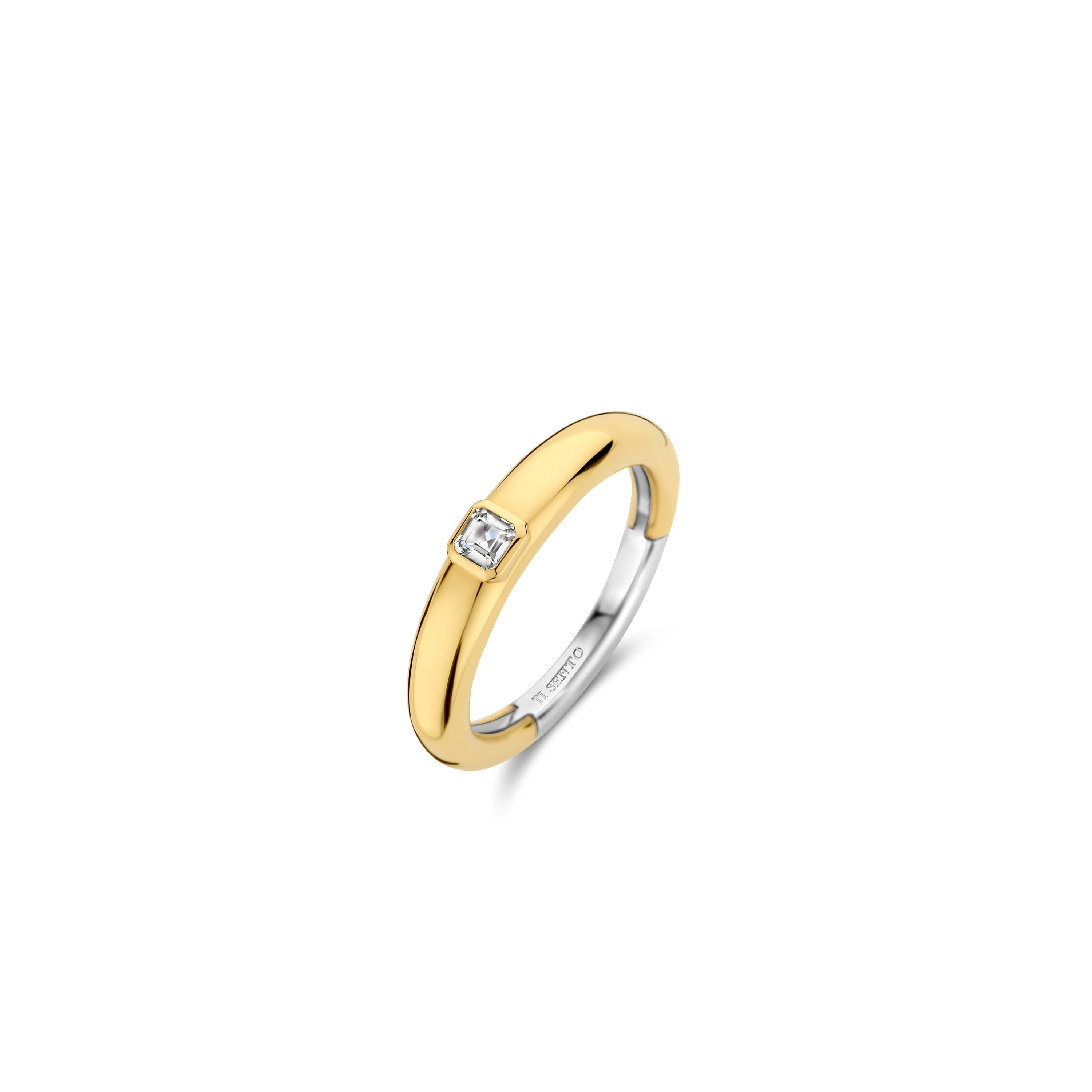 Asscher Zirconia Golden Ring