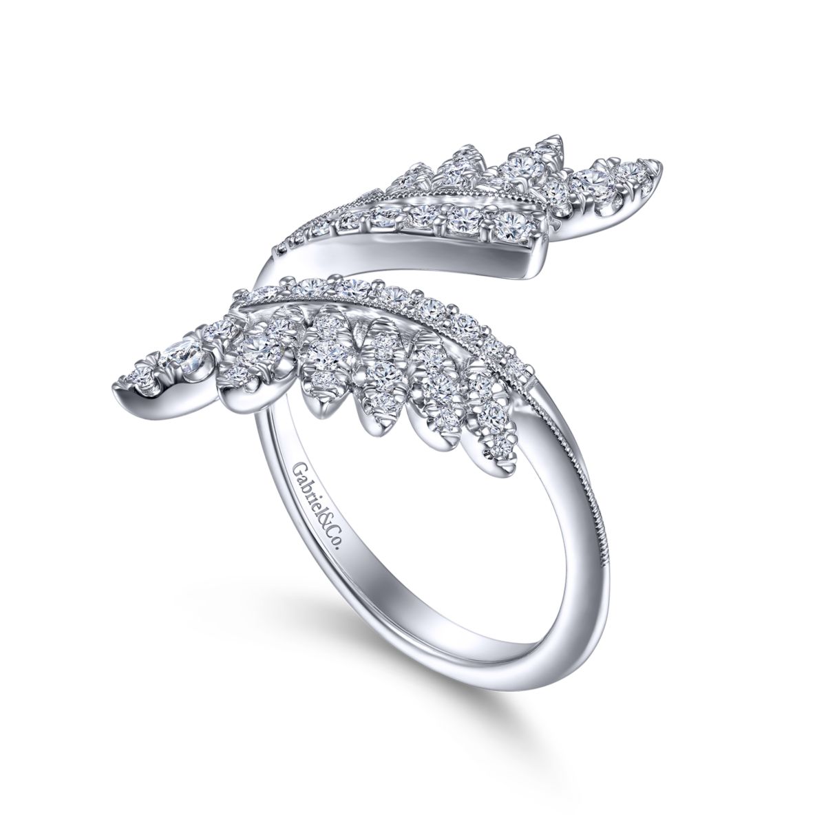 Leaf Bypass Diamond Ring