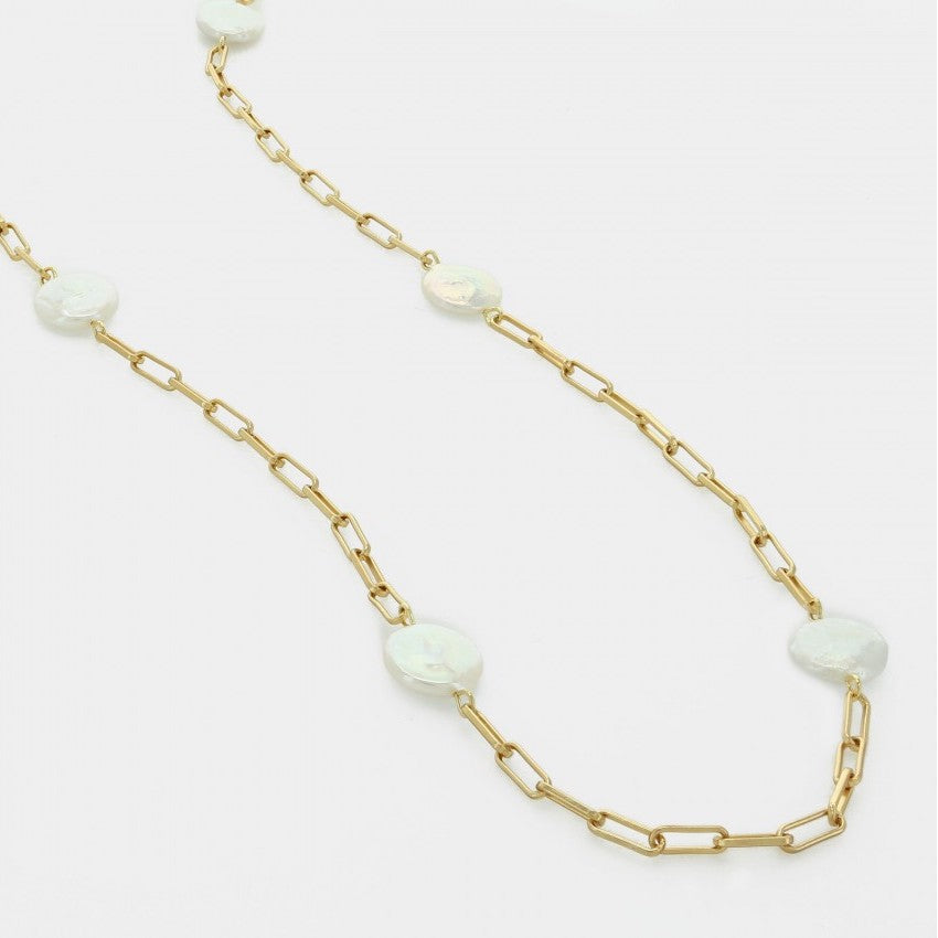 Flat Pearl Paper Clip Multi Way Chain