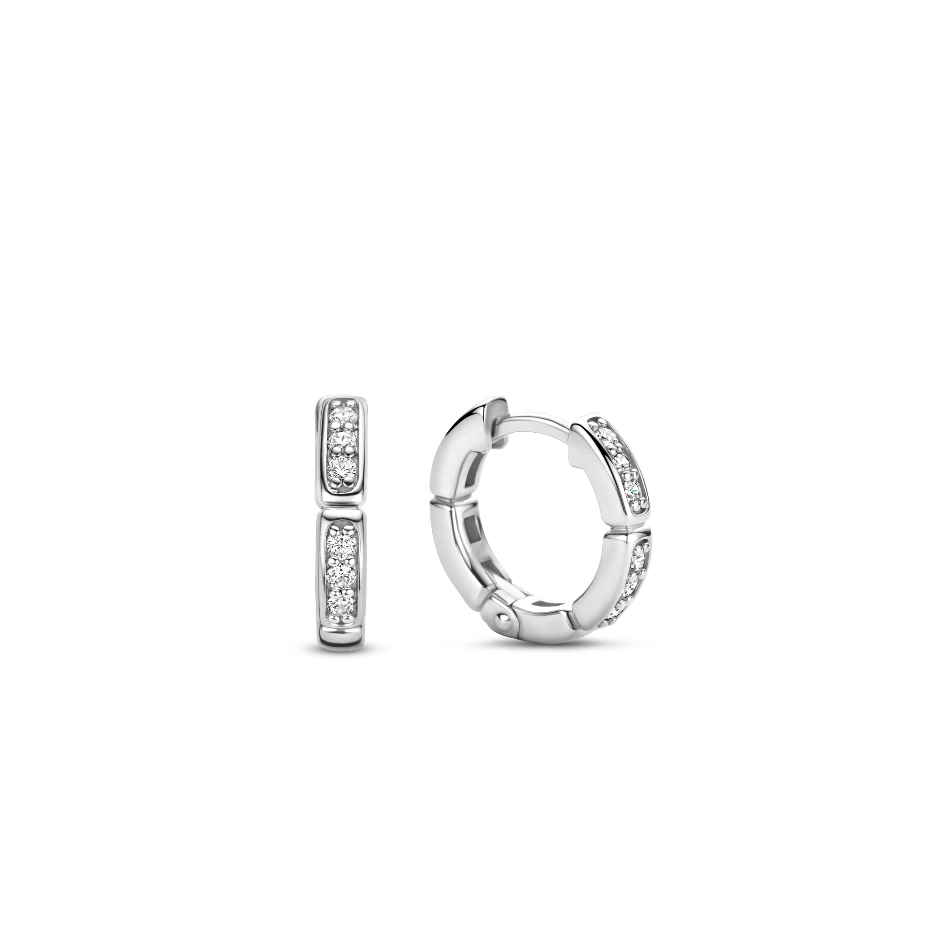 Pave Link Huggie 15MM Earrings