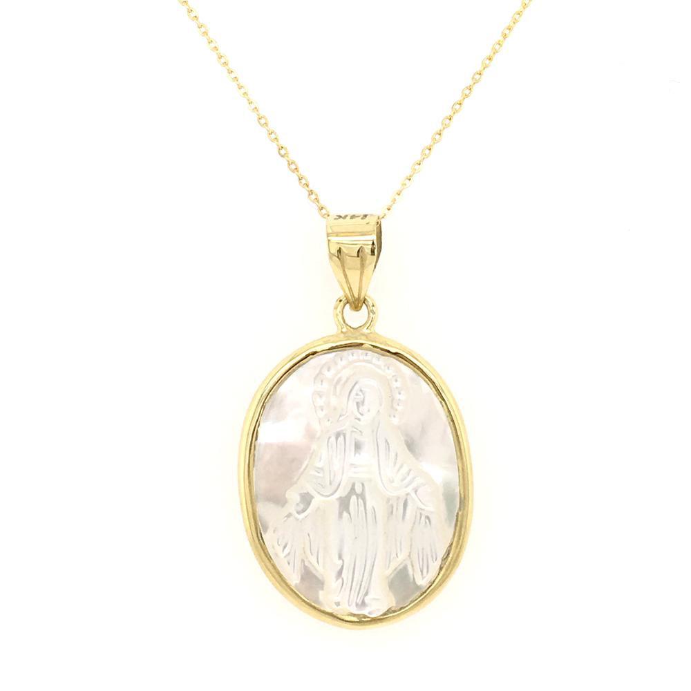 Mother Pearl Virgen Milagrosa Pendant