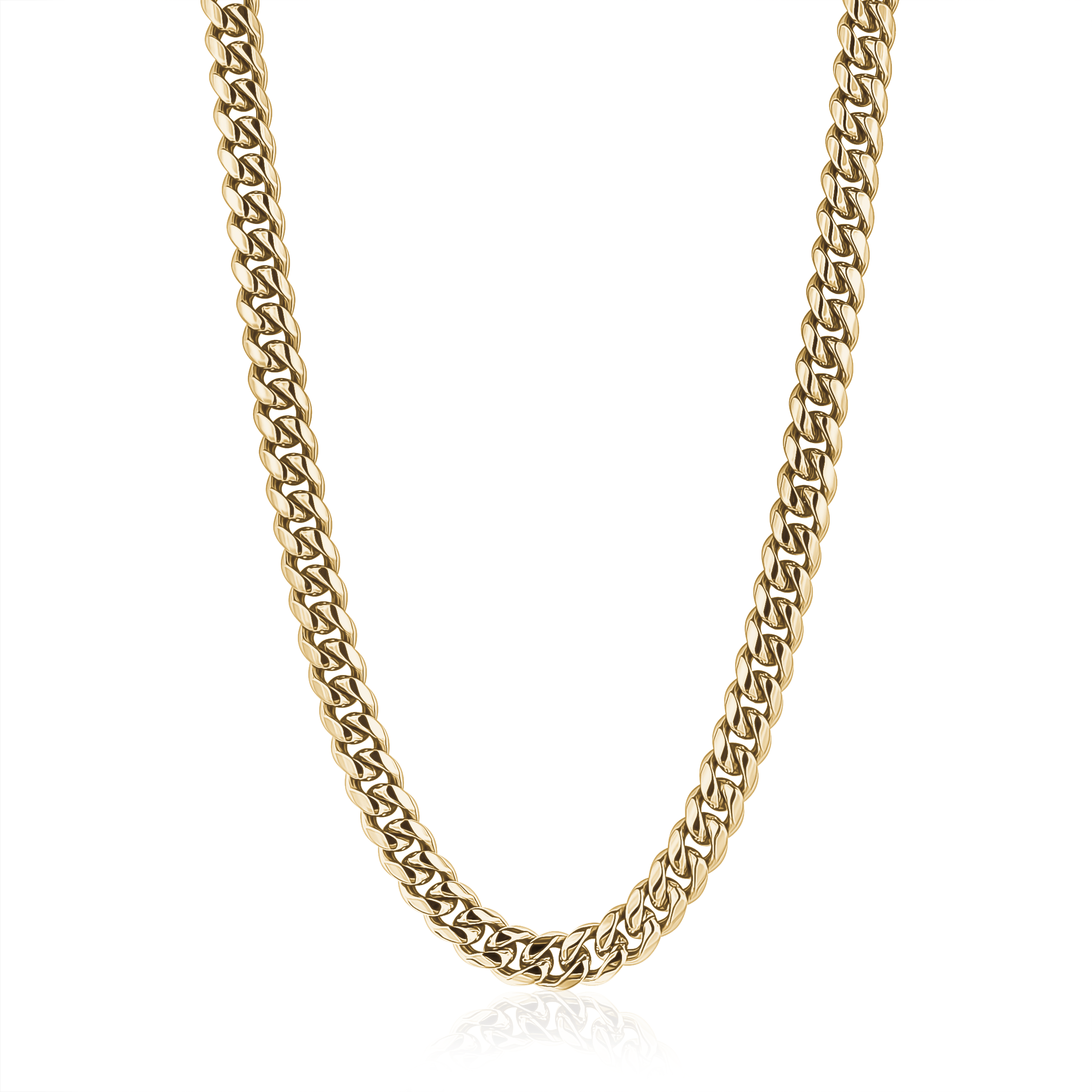 10mm Lined Cuban Yellow IP Steel Chain