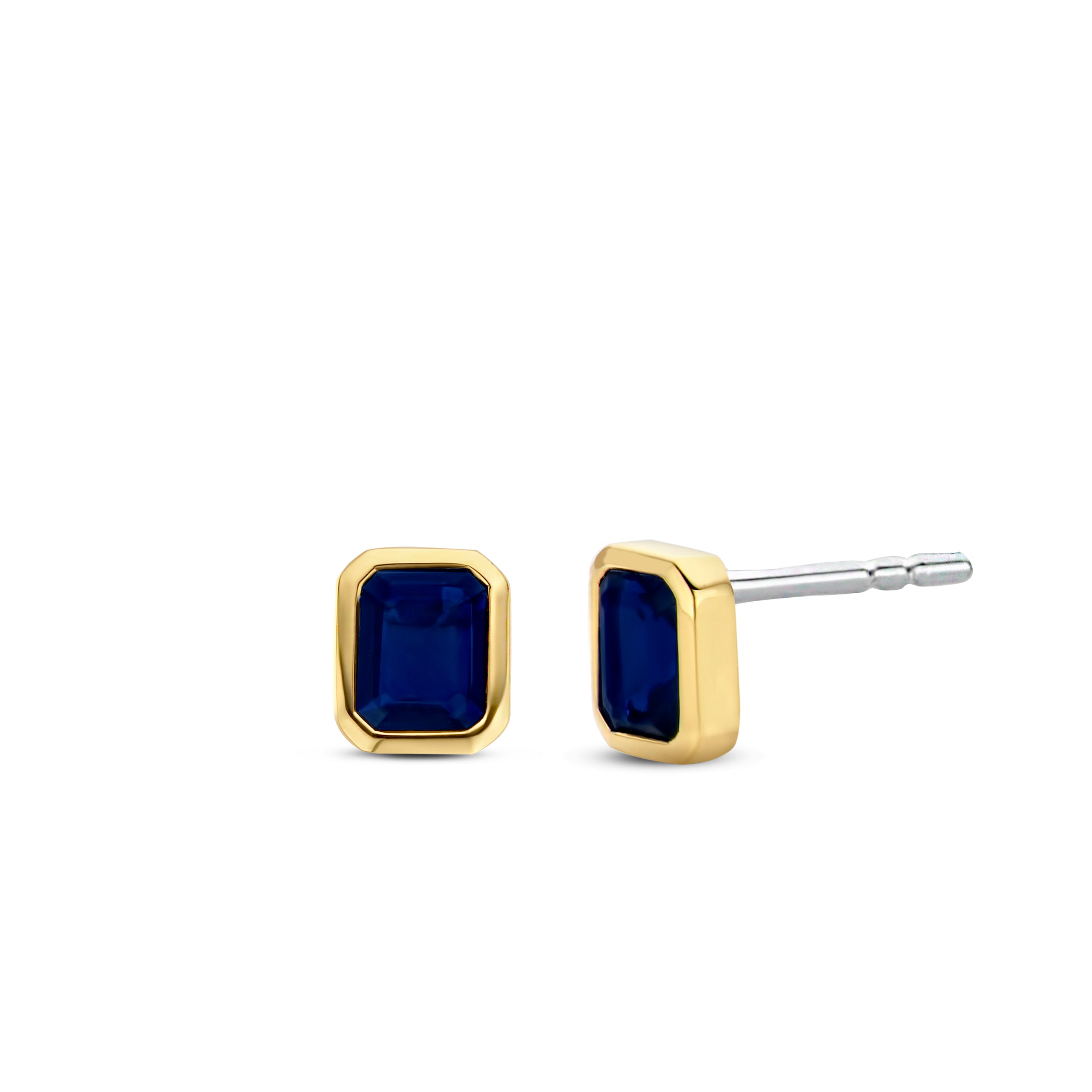 Blue Gem Stud Earrings