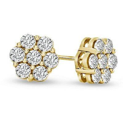 Flower CZ Stud Earrings 9MM