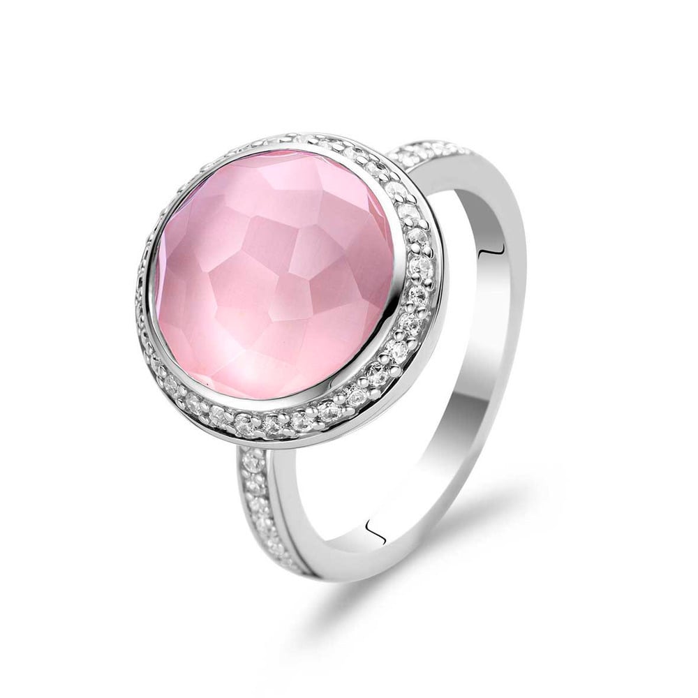 Pink halo Ring