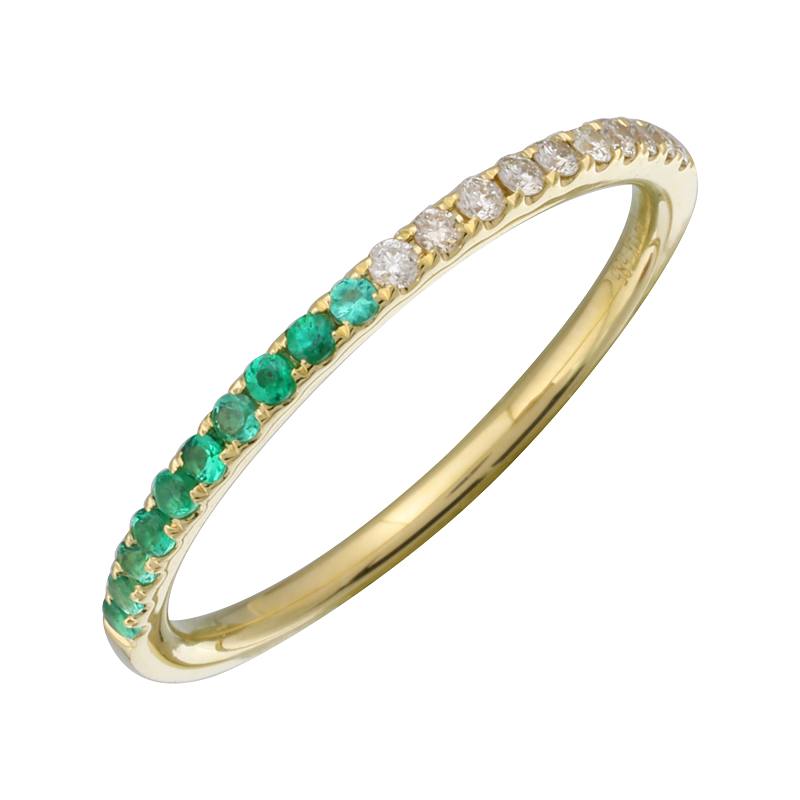 Half Diamonds Emeralds Ring