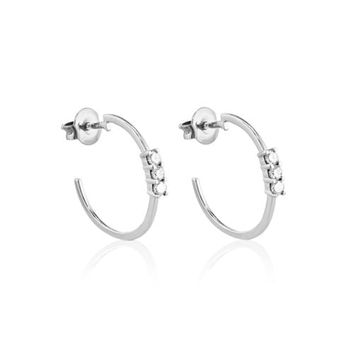 18K White Gold Diamond Earrings