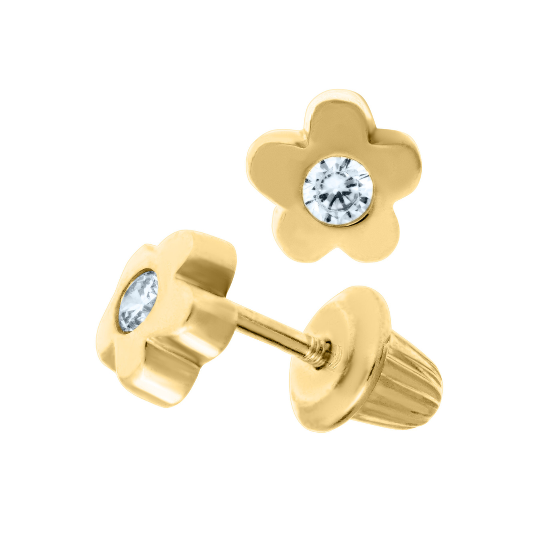 Flower Zirconia 6mm Kids Earrings