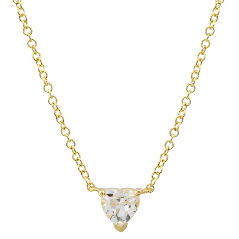 Heart White Topaz Necklace