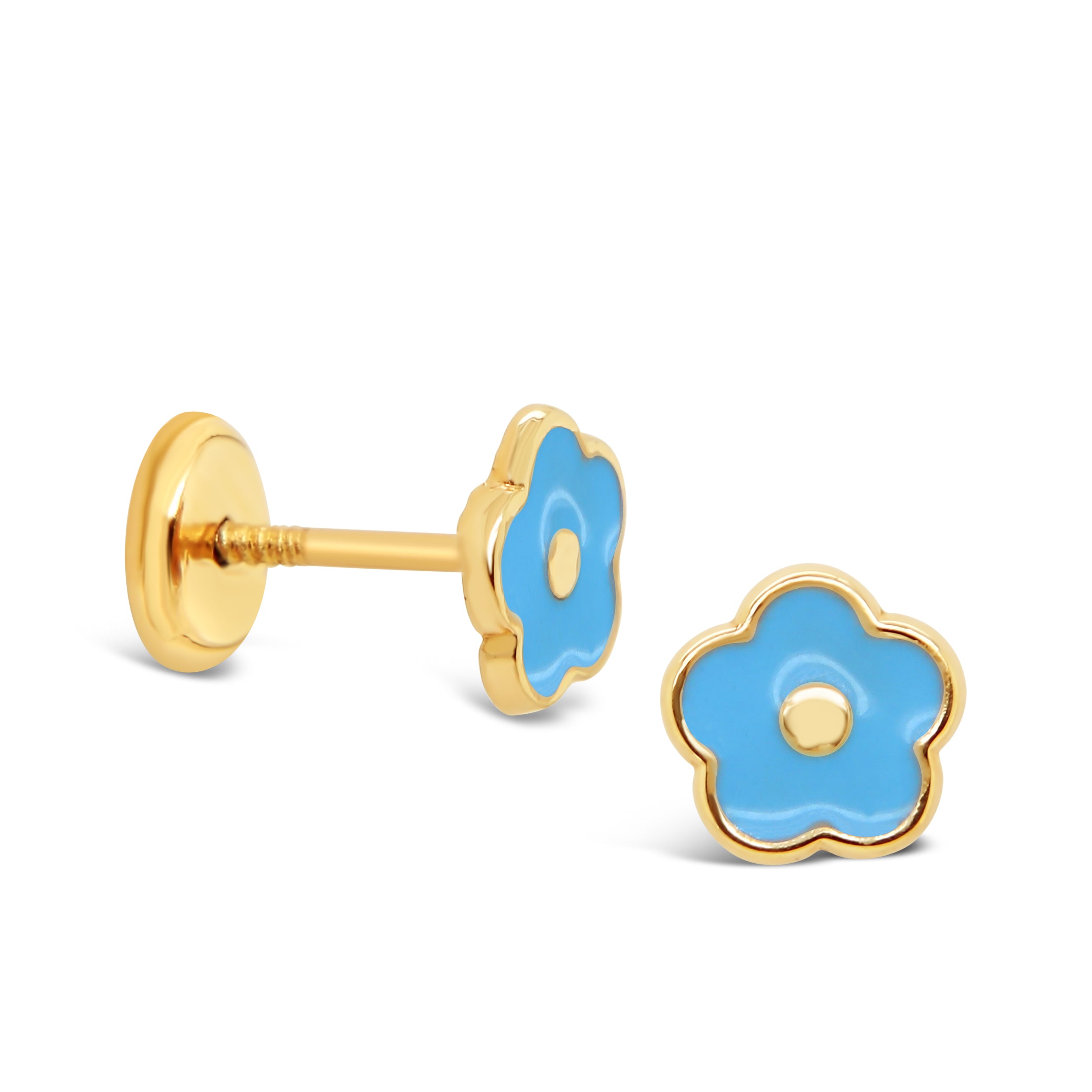 Light Blue Flower Earrings