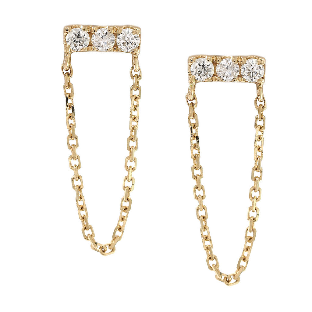 Diamond Delight Chain Stud Earrings