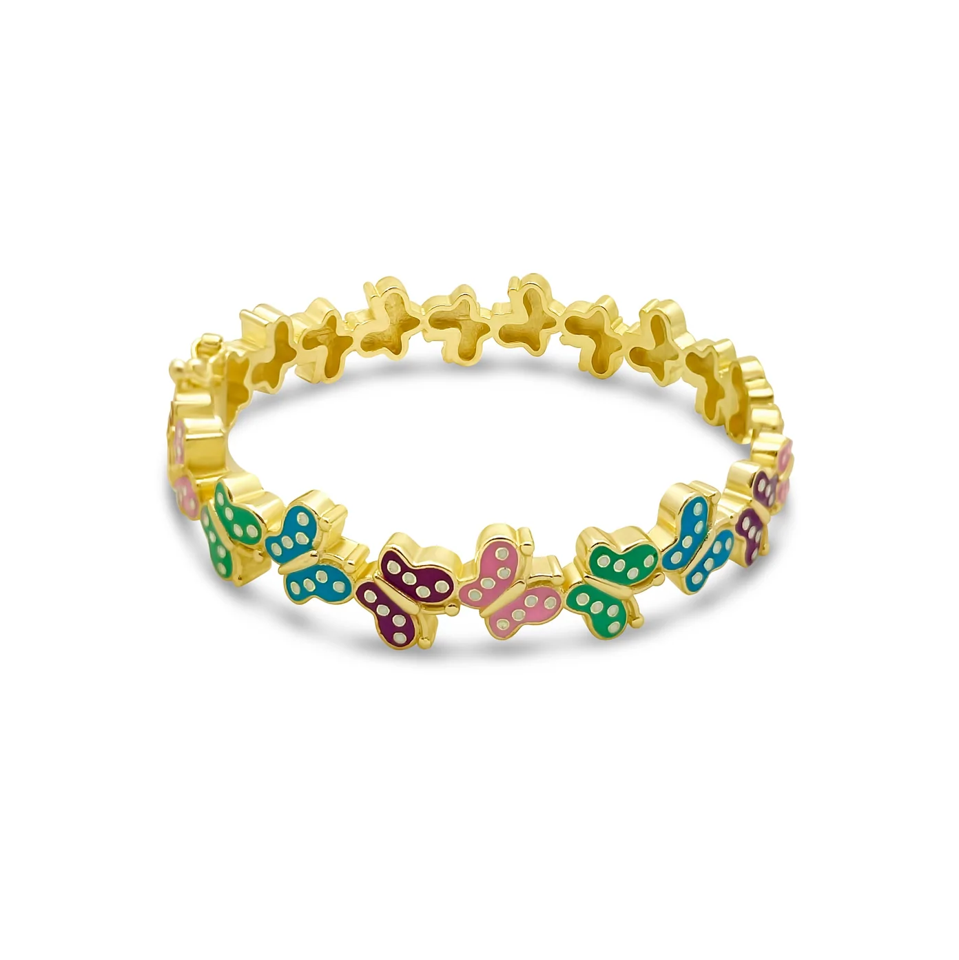 Polka Dot Butterfly Kids Bangle Bracelet