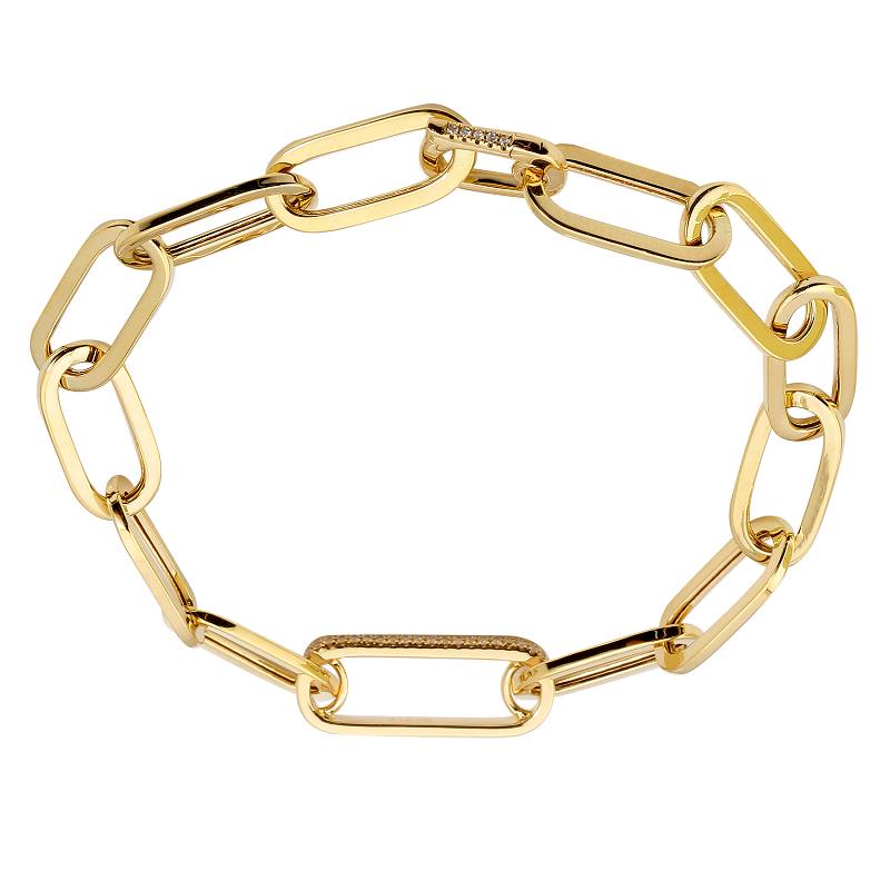 Paper Clip Link Bracelet 14K