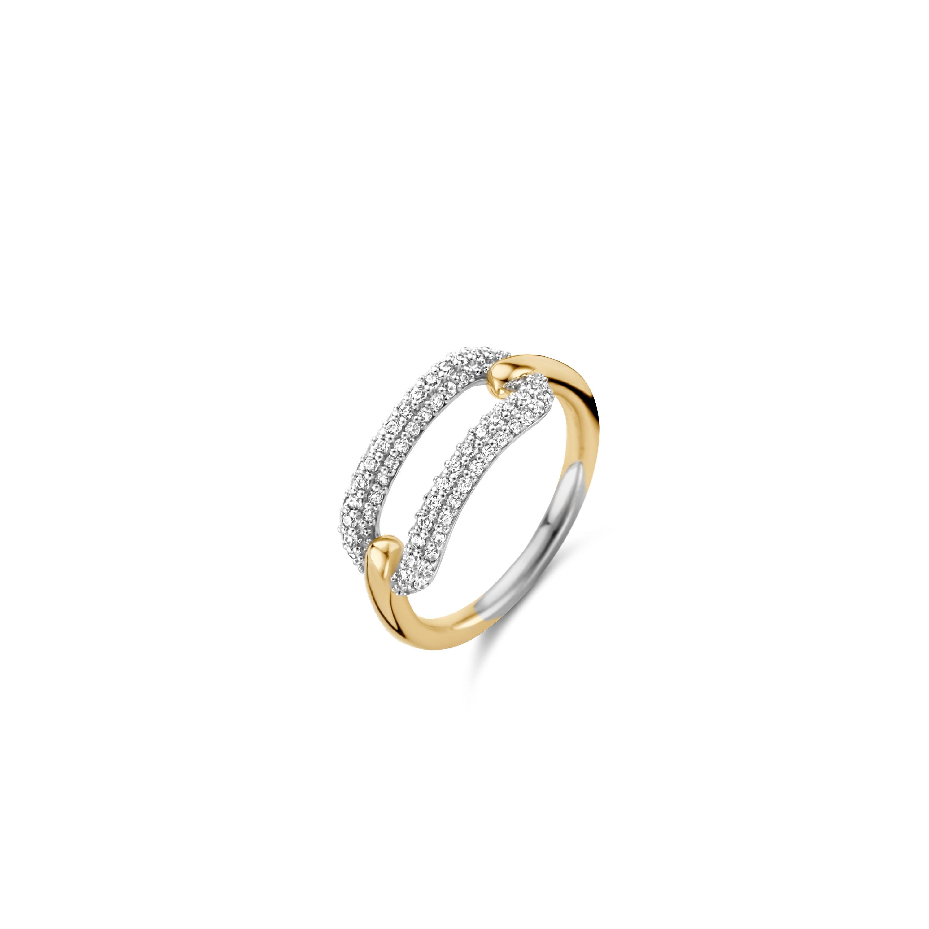 Golden Pave Link Ring