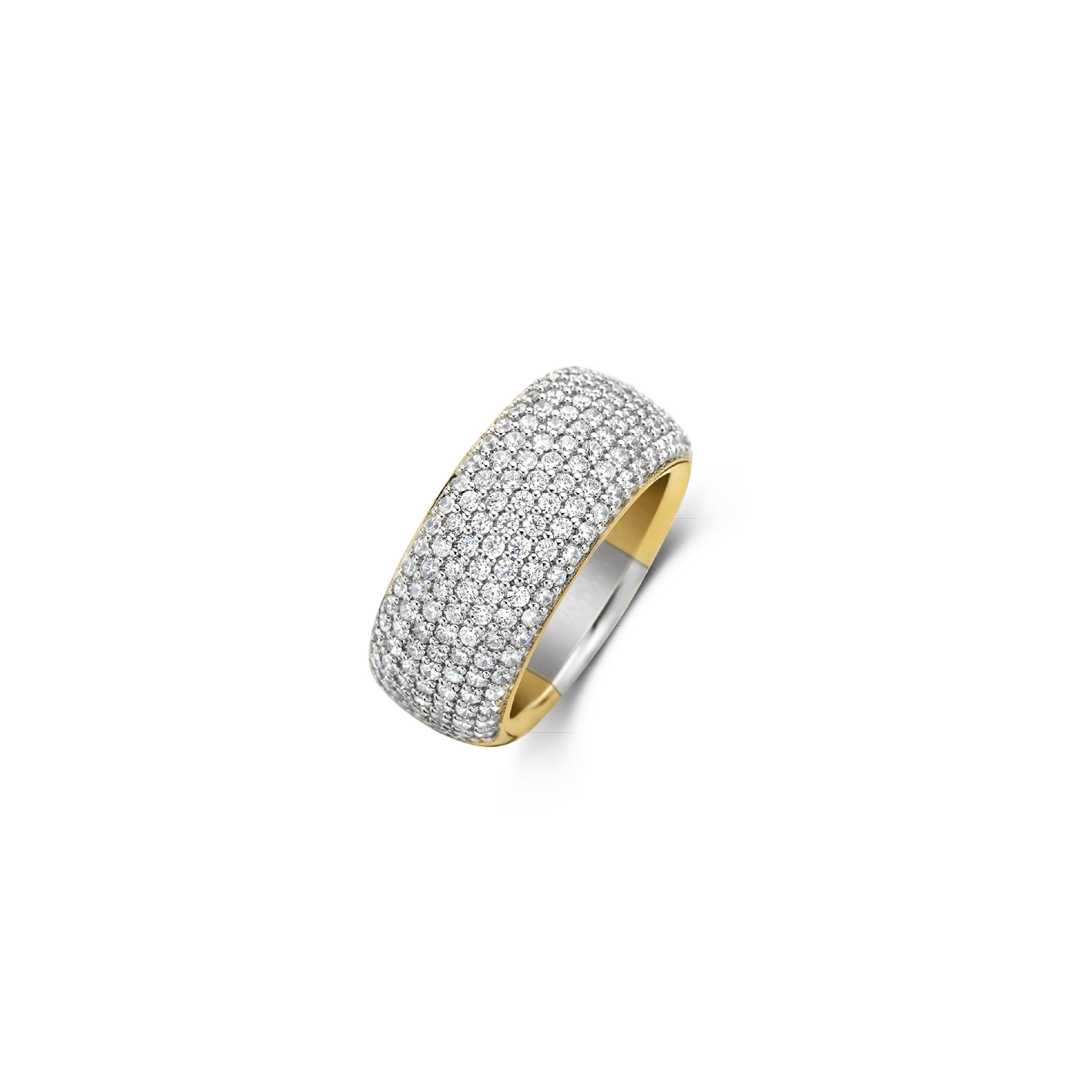 Smooth Statement Pave Ring