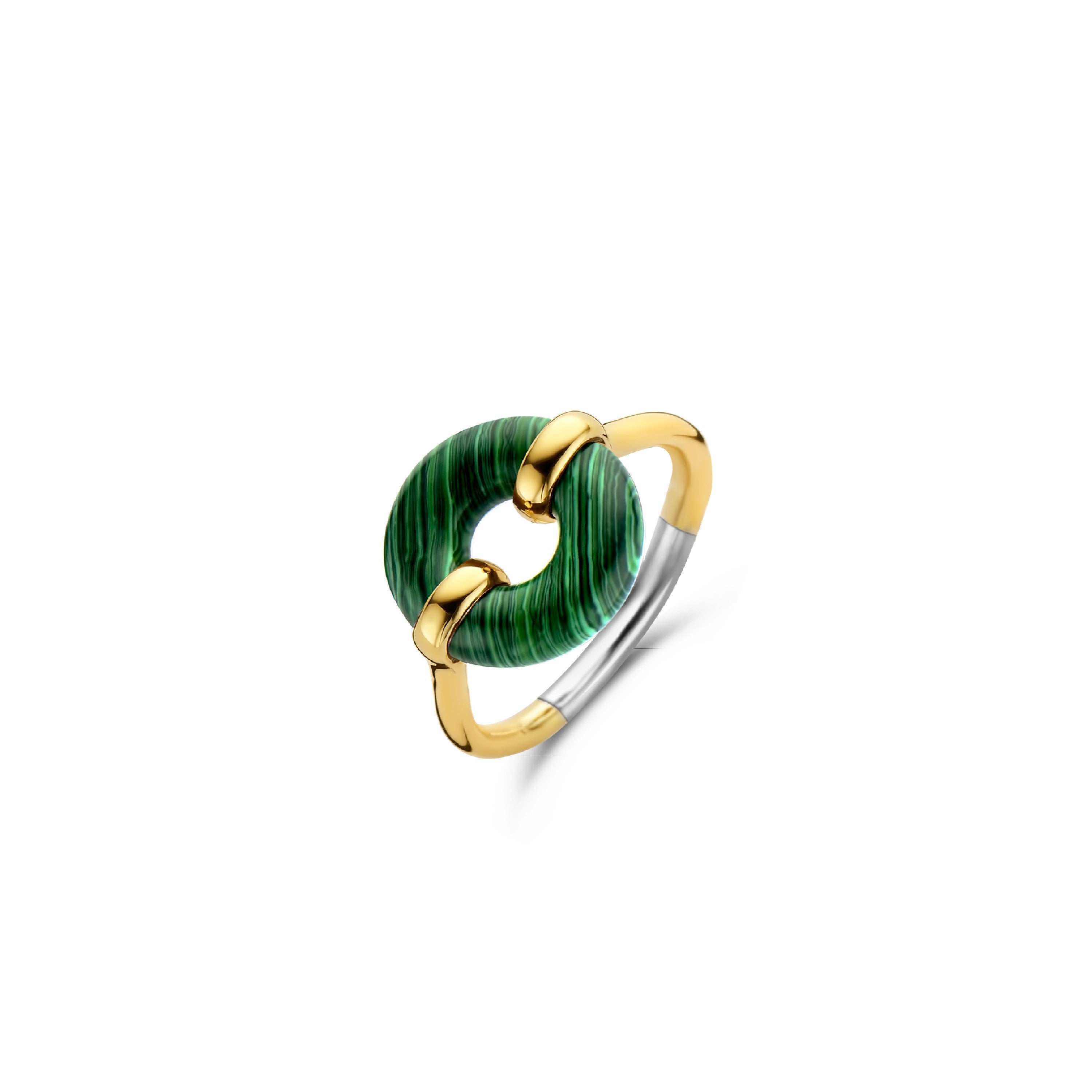 Coin Green Malachite Ring Big