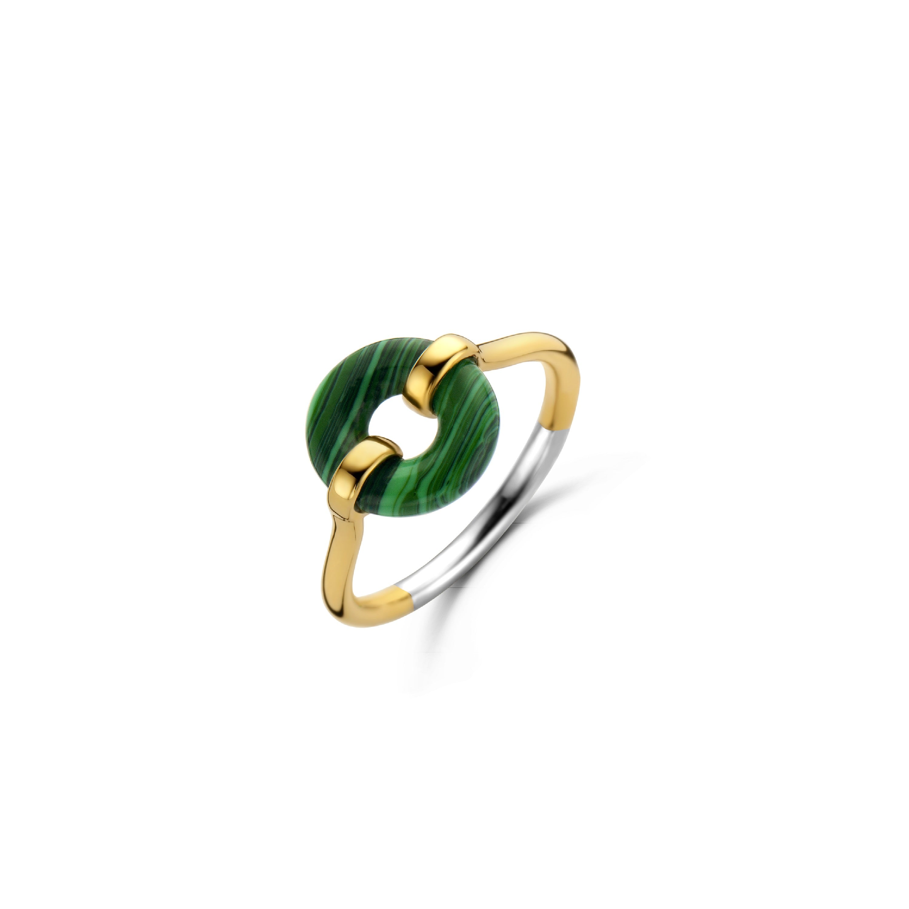 Coin Green Malachite Ring Small