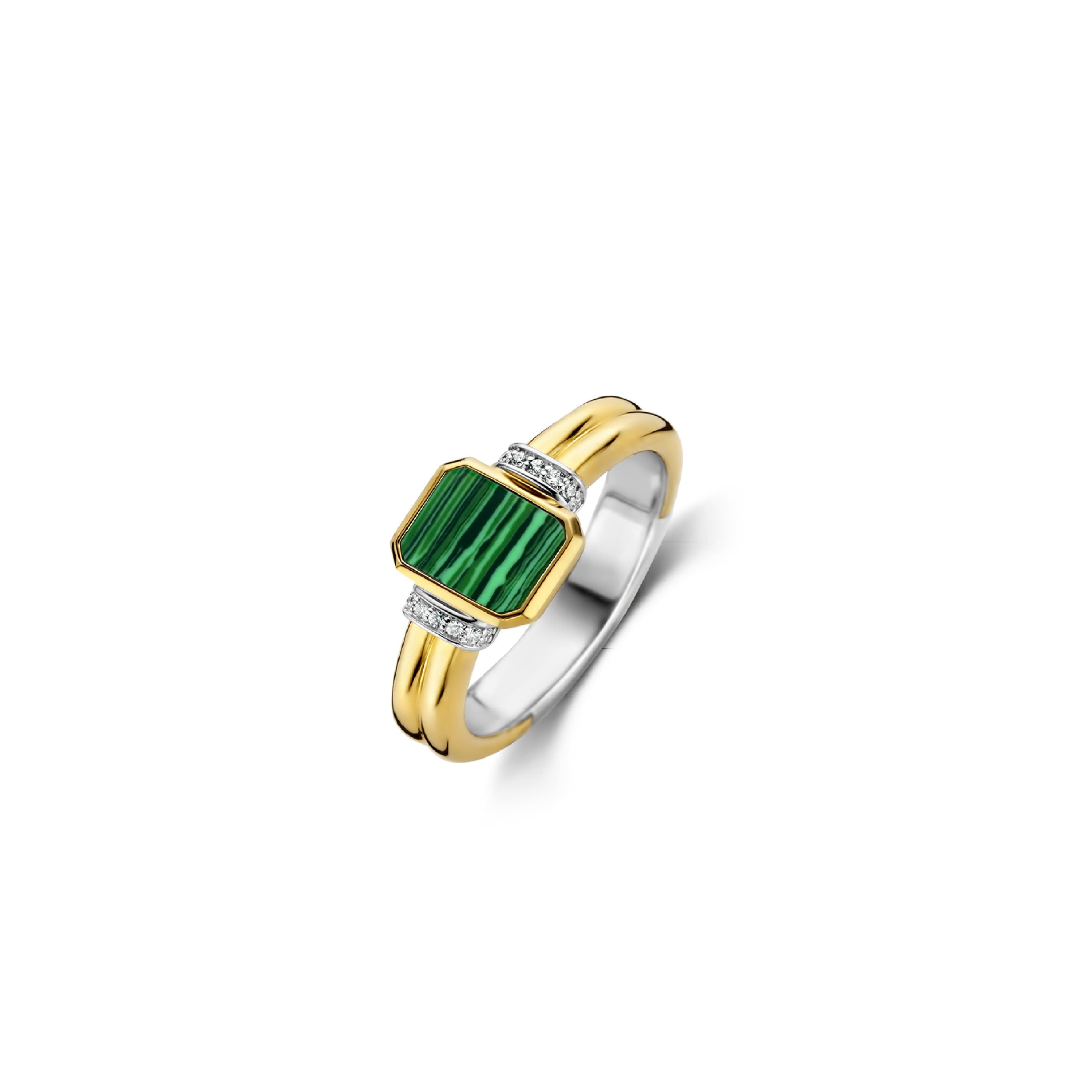 Green Malachite Vintage Rectangle Ring