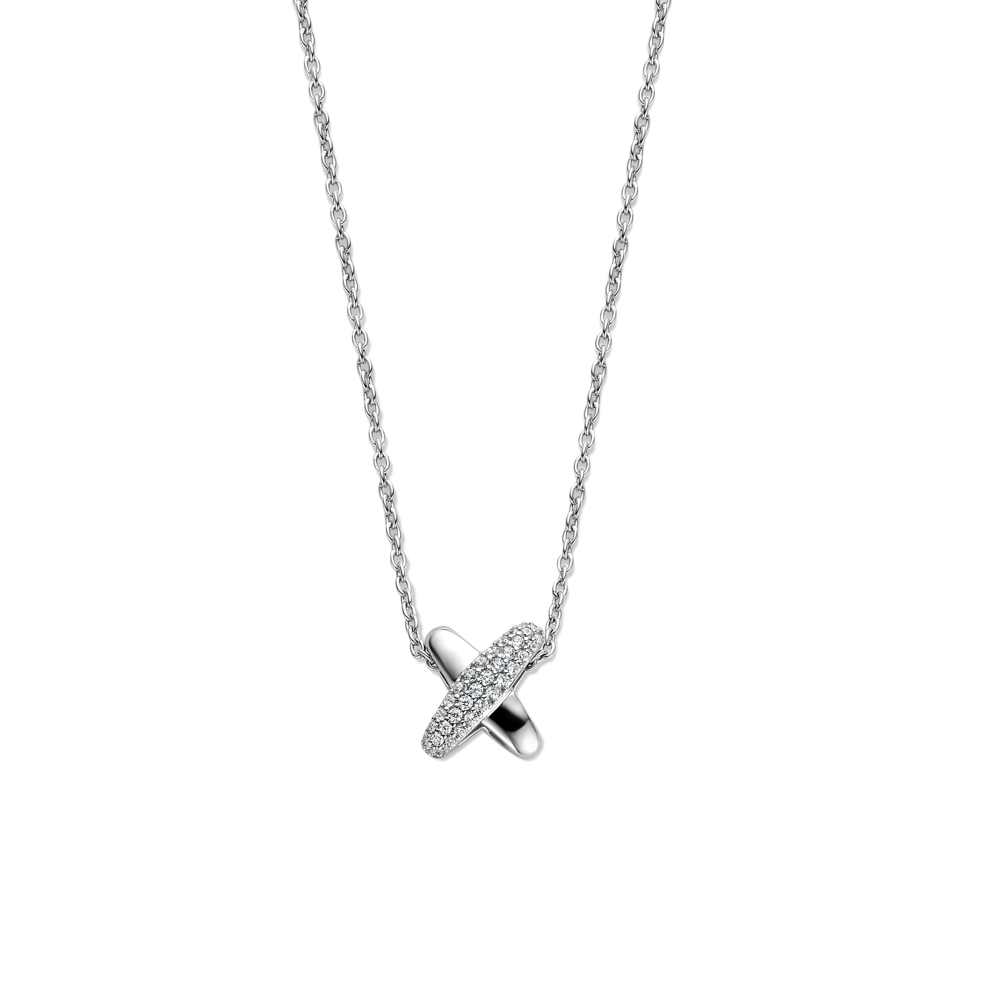 Pave Crossover Necklace