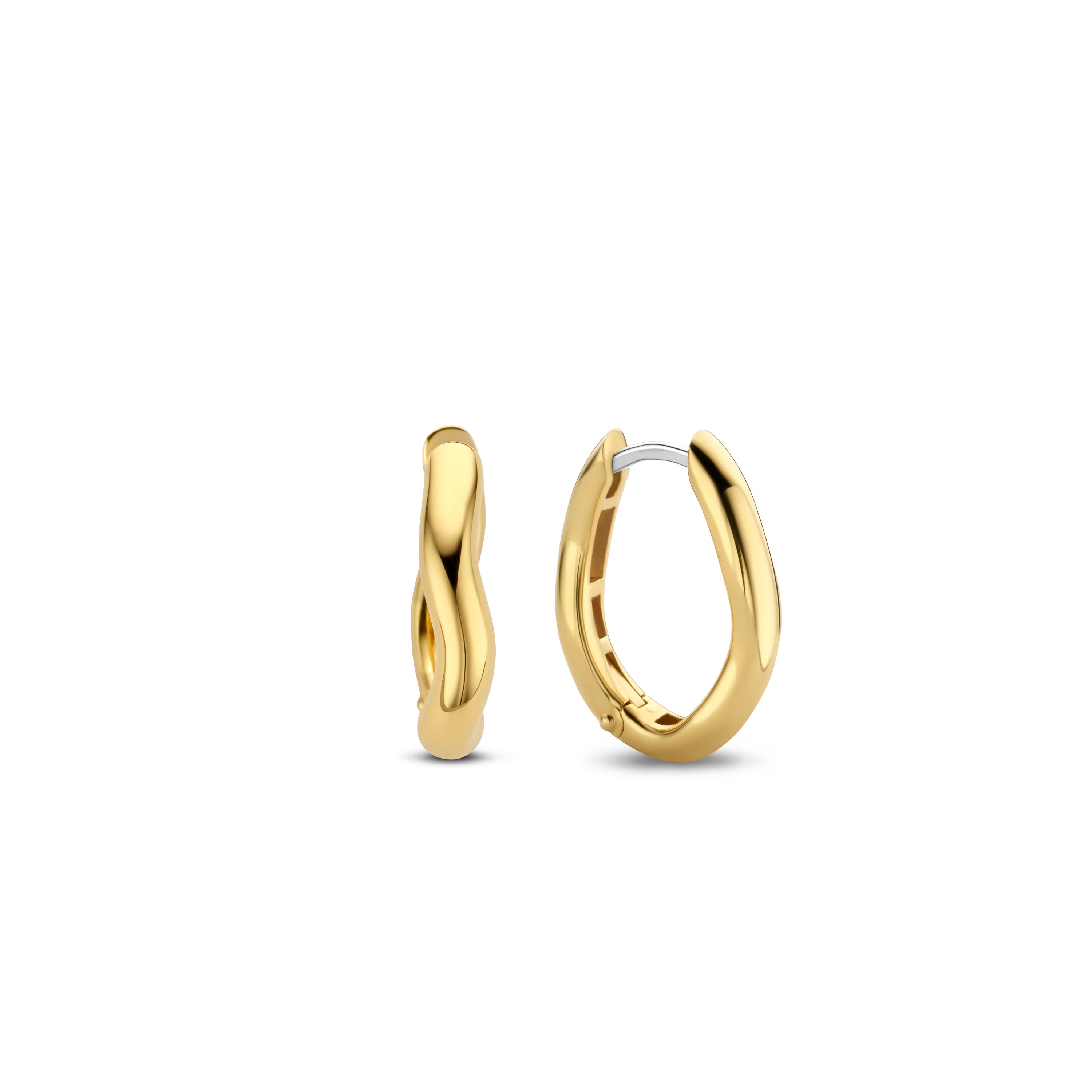 Wave Golden Huggie Earrings