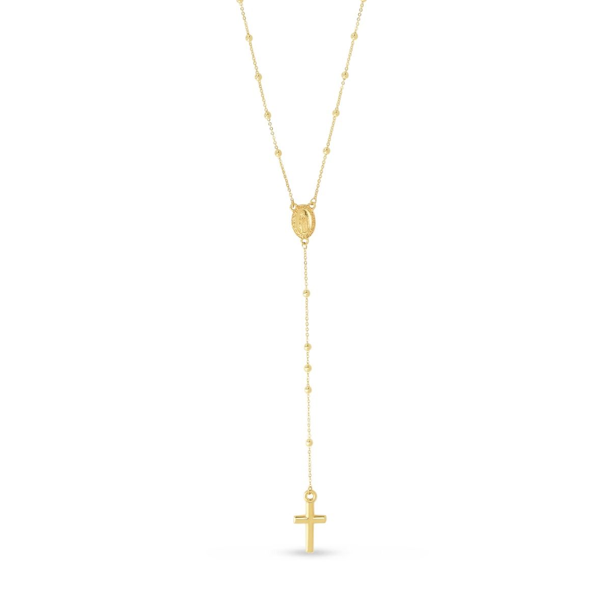 14K Gold Rosary Necklace 26''