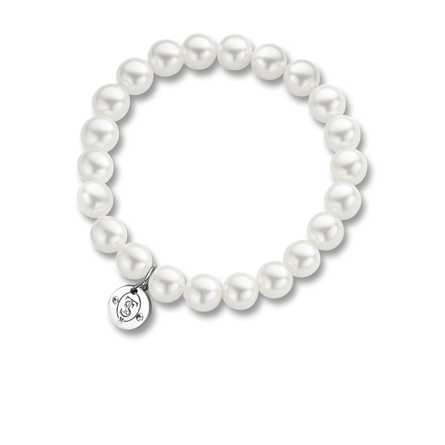 8MM White Pearl Bead Bracelet