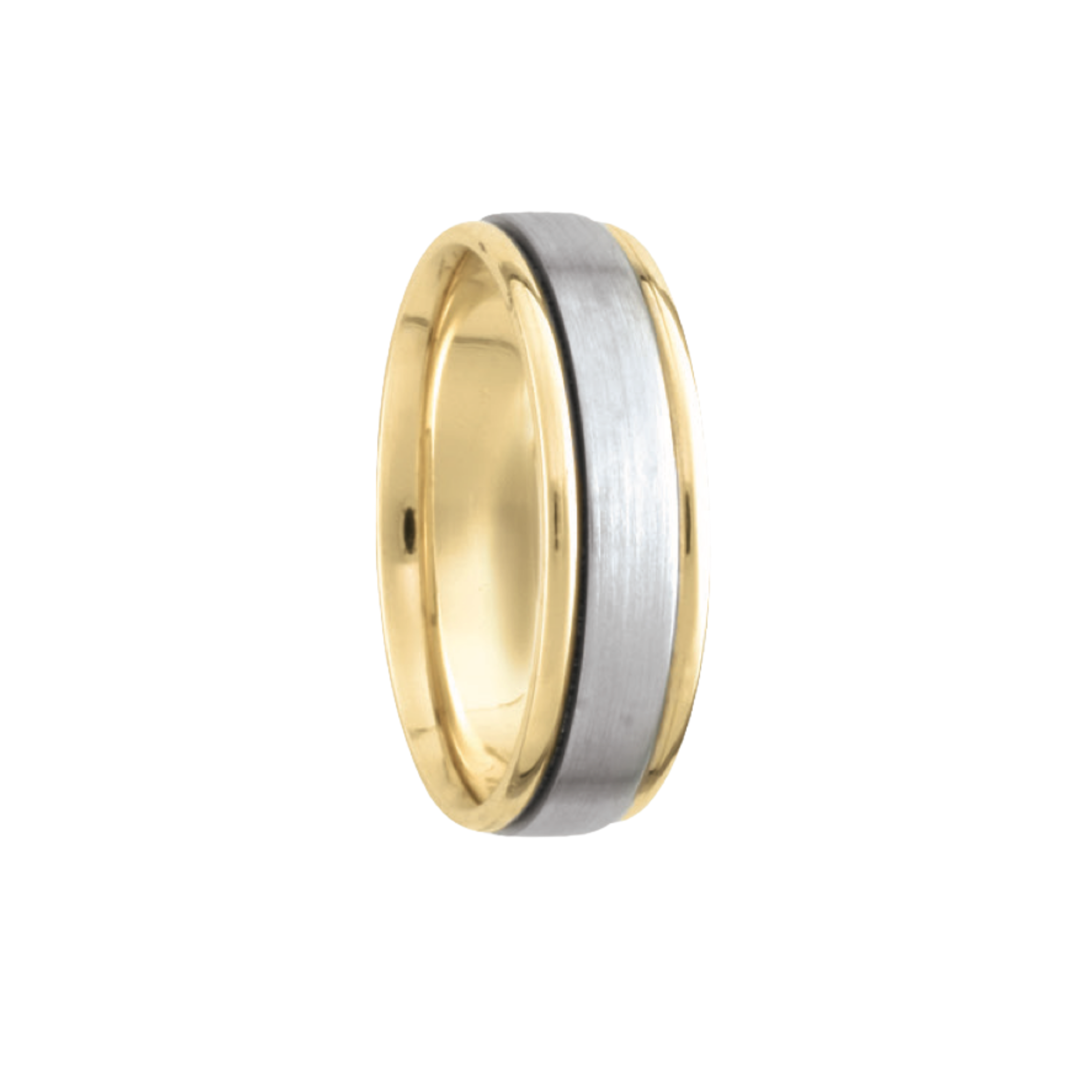 6MM Yellow/White Wedding Band