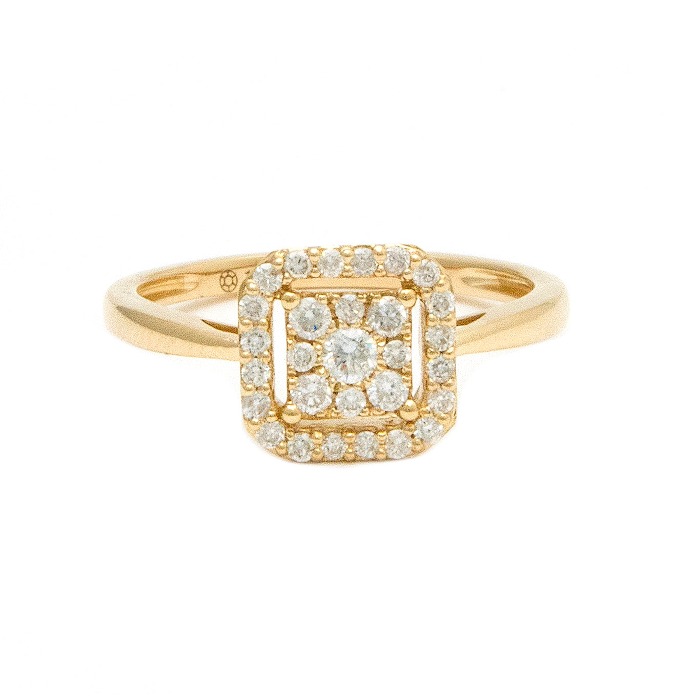 Princess Ilussion Yellow Gold Diamond Ring