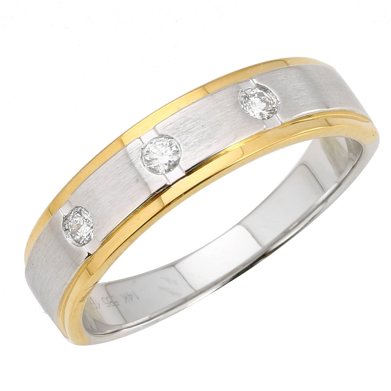 .11ct Diamond Brushed Two Tone Band