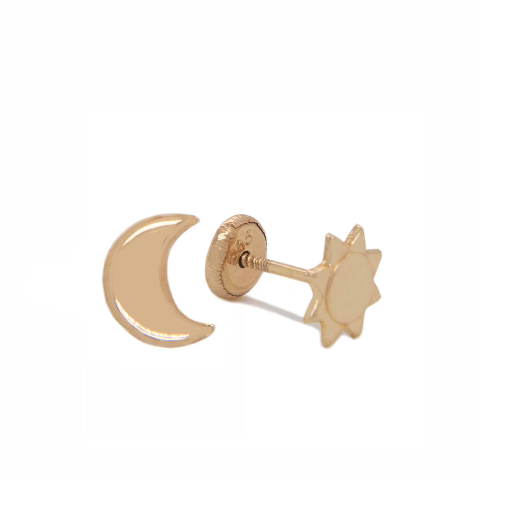 Eclipse Moon and Sun Stud Earrings