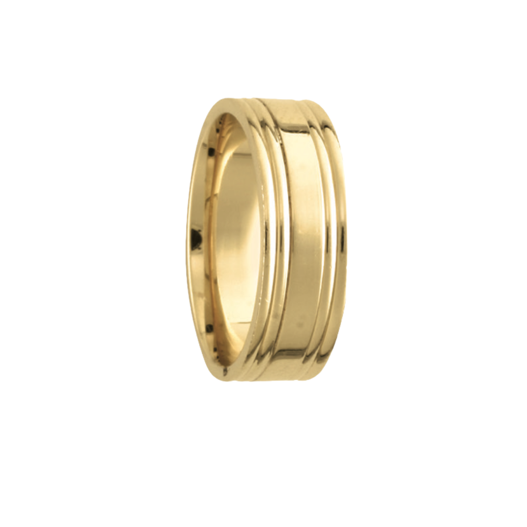 6MM Yellow gold Reflexions Wedding Ring