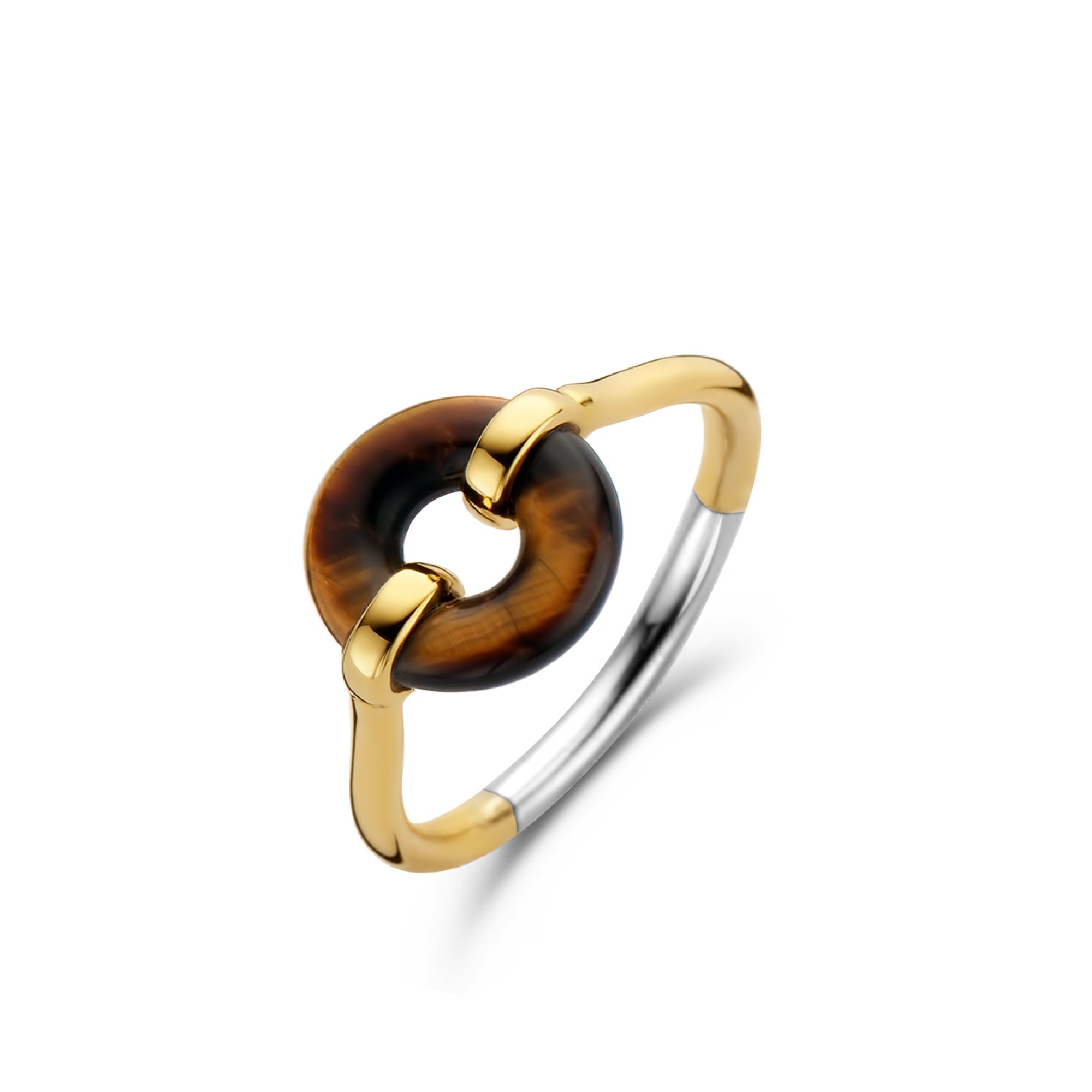 Coin Tiger Eye Ring Small