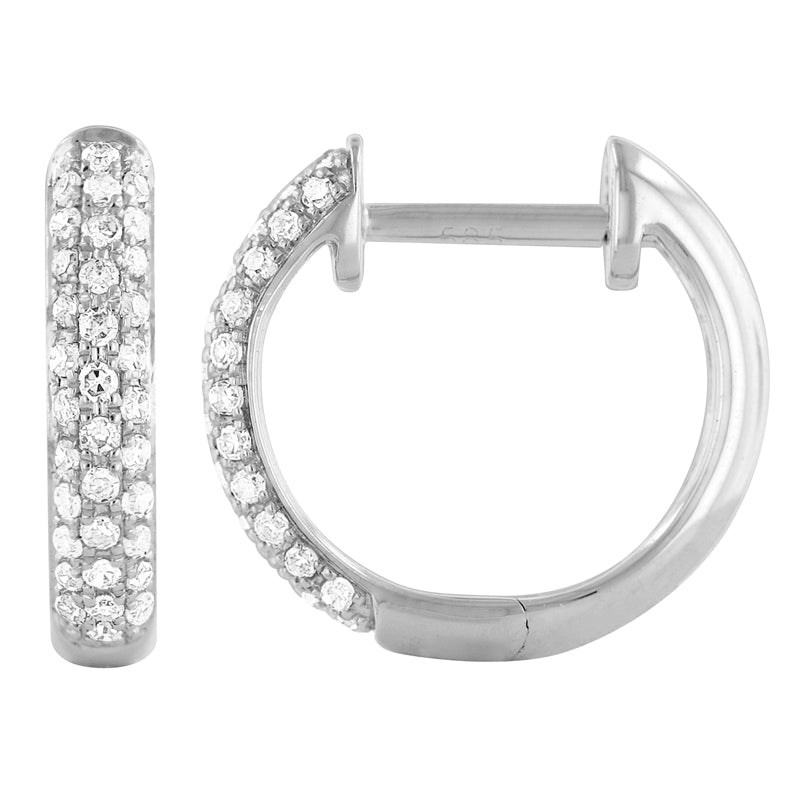 13MM Diamond Pave Huggie Earrings