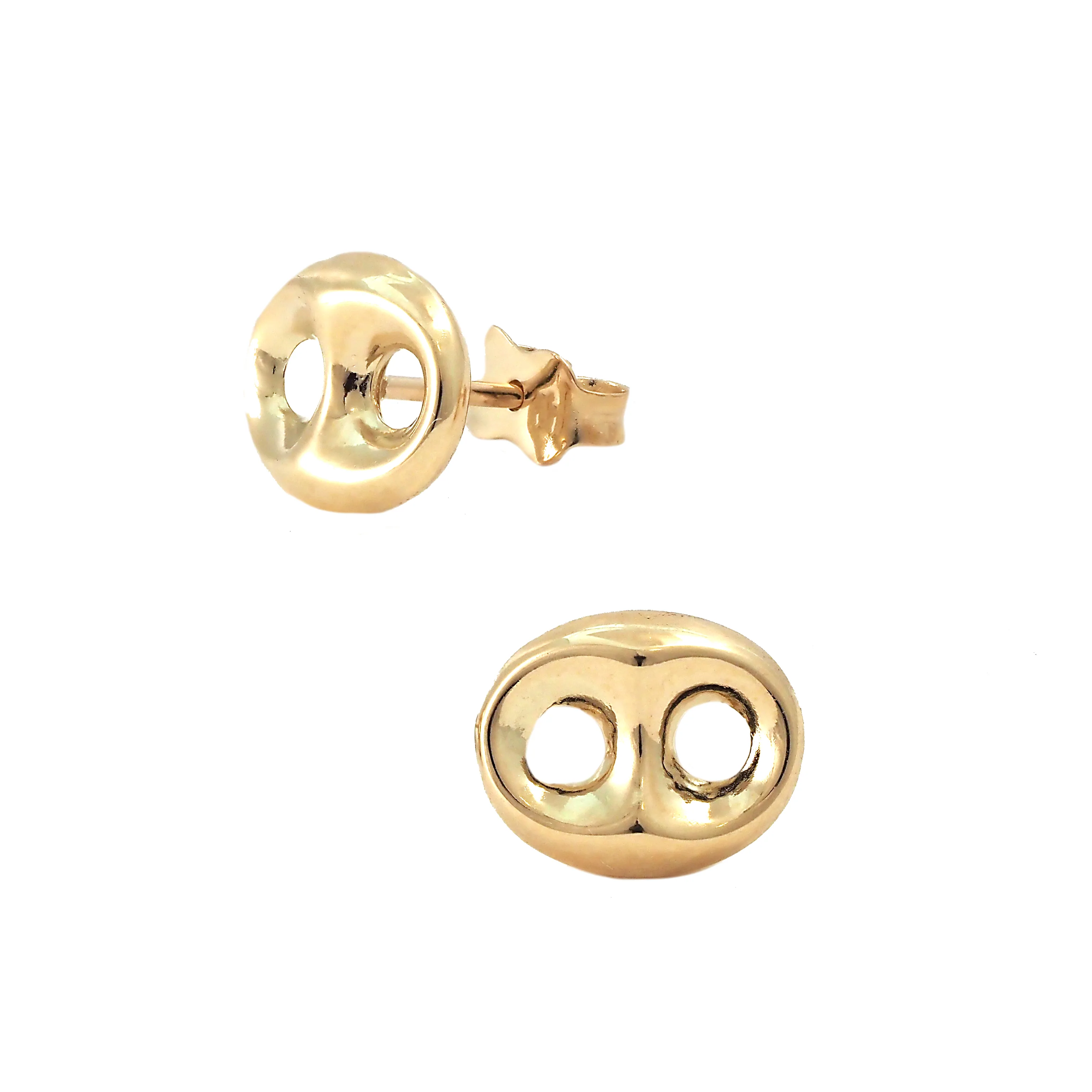 Puffed Mariner 9MM Link Stud Earrings