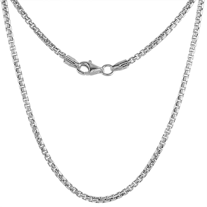 Round Box Chain 2mm White Gold