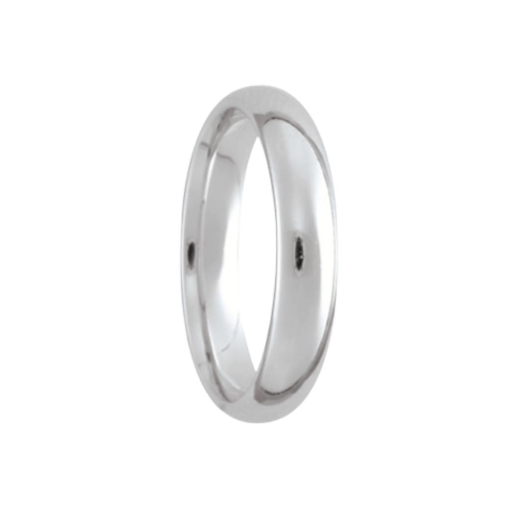 4MM Comfort White Gold Wedding Band