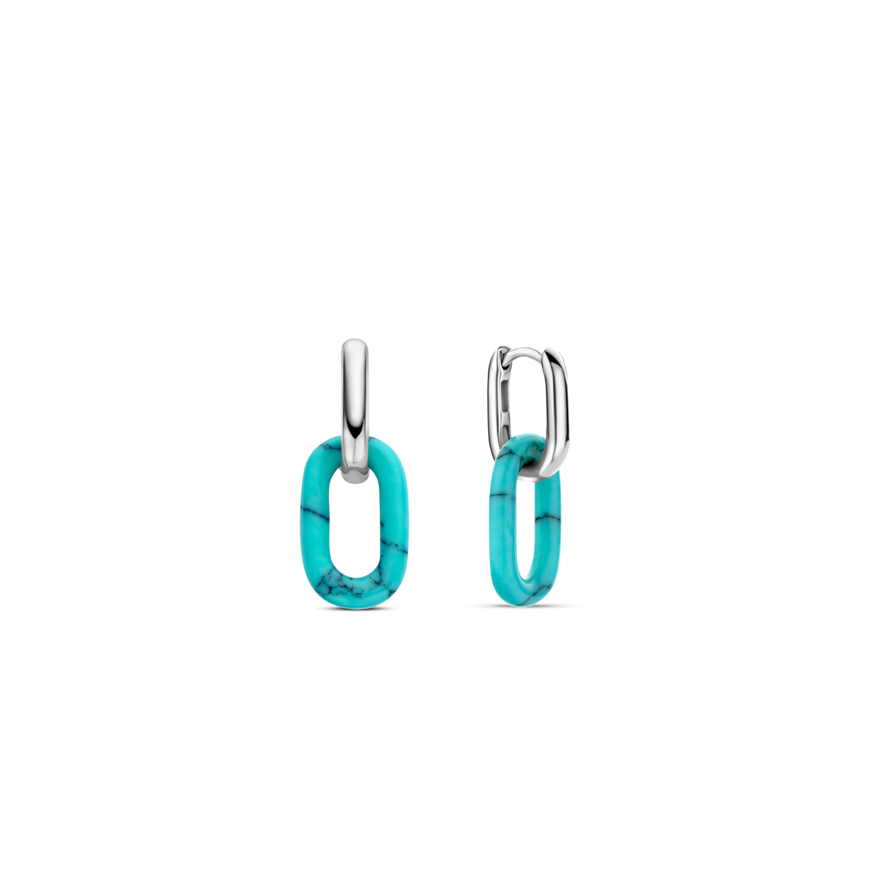 Small Link Turquoise Earrings