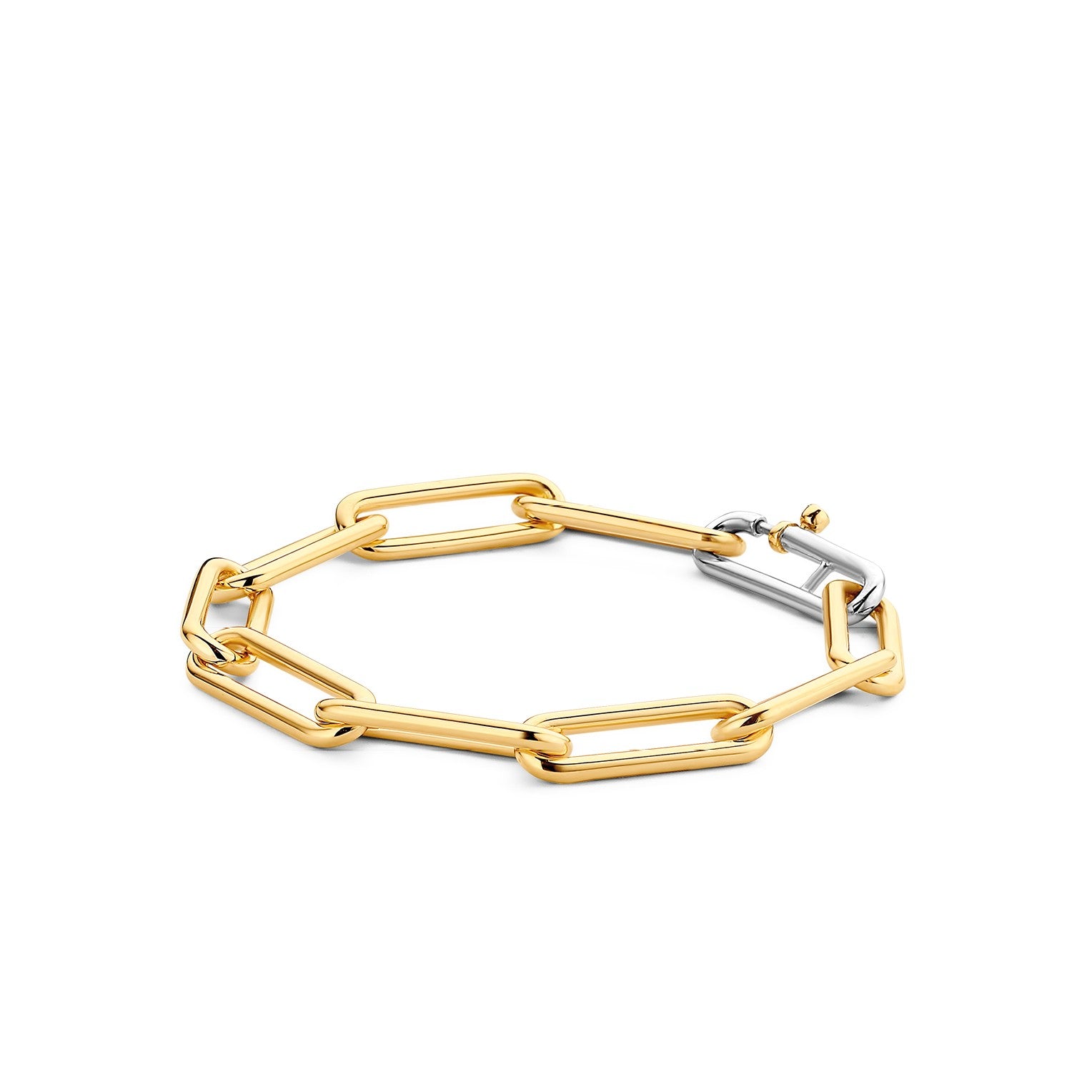 XL Paper Clip Link Golden Bracelet