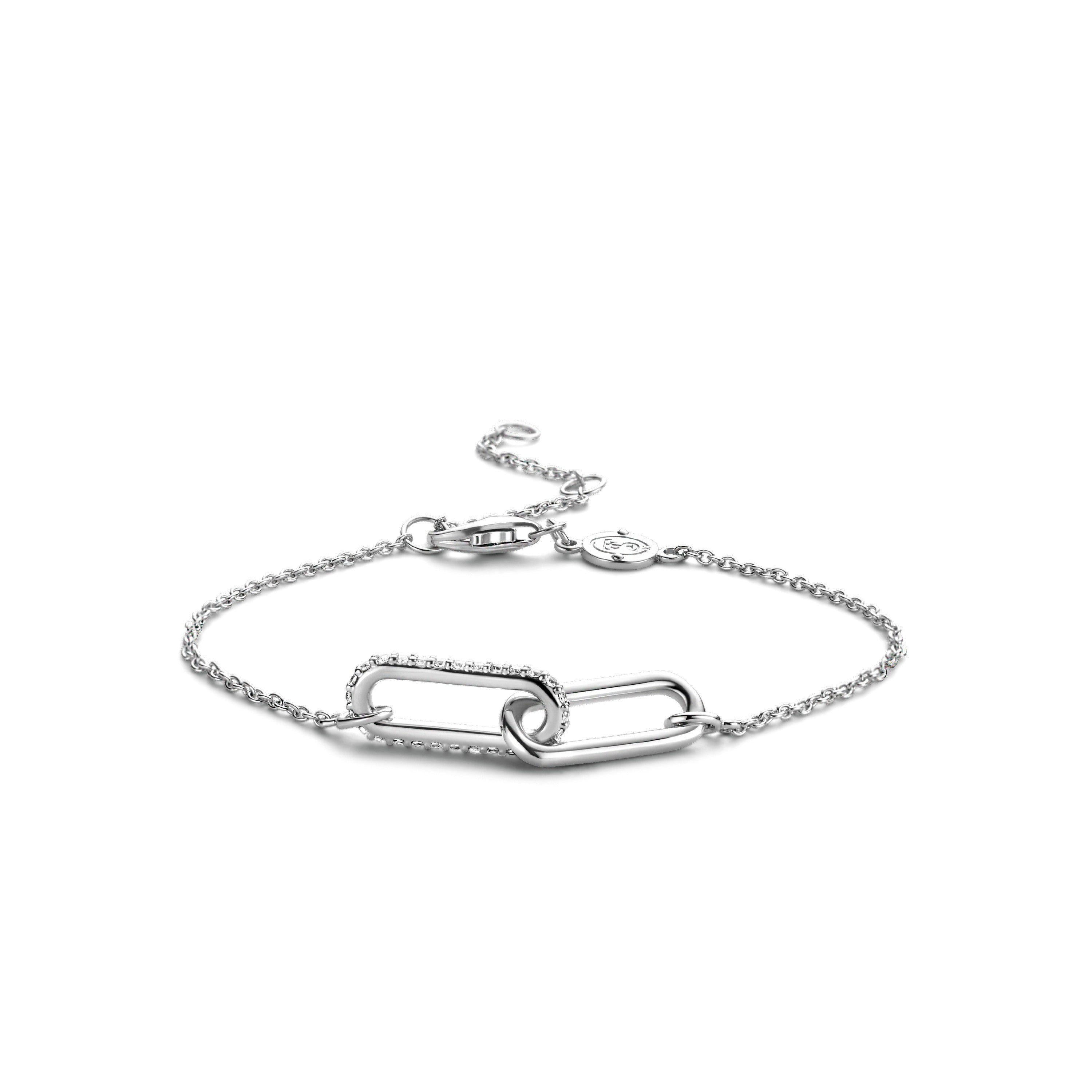 Silver Couple Paperclip Bracelet