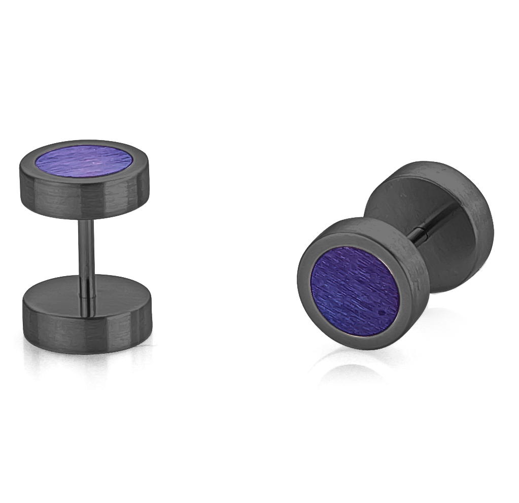 Black Ip Titanium Screw Earrings