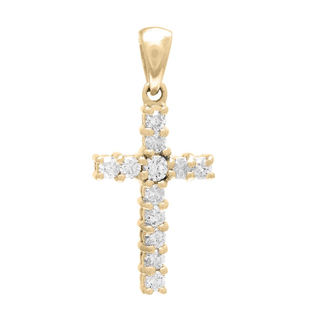 Cross Pendant .33ct Diamonds