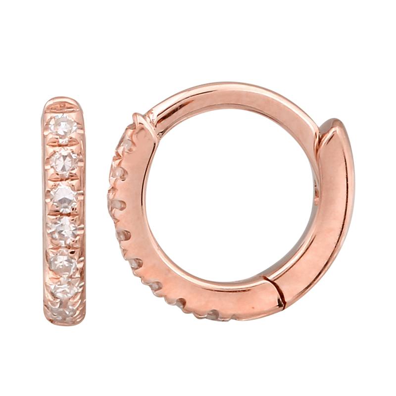 7MM Diamond Huggie Earrings