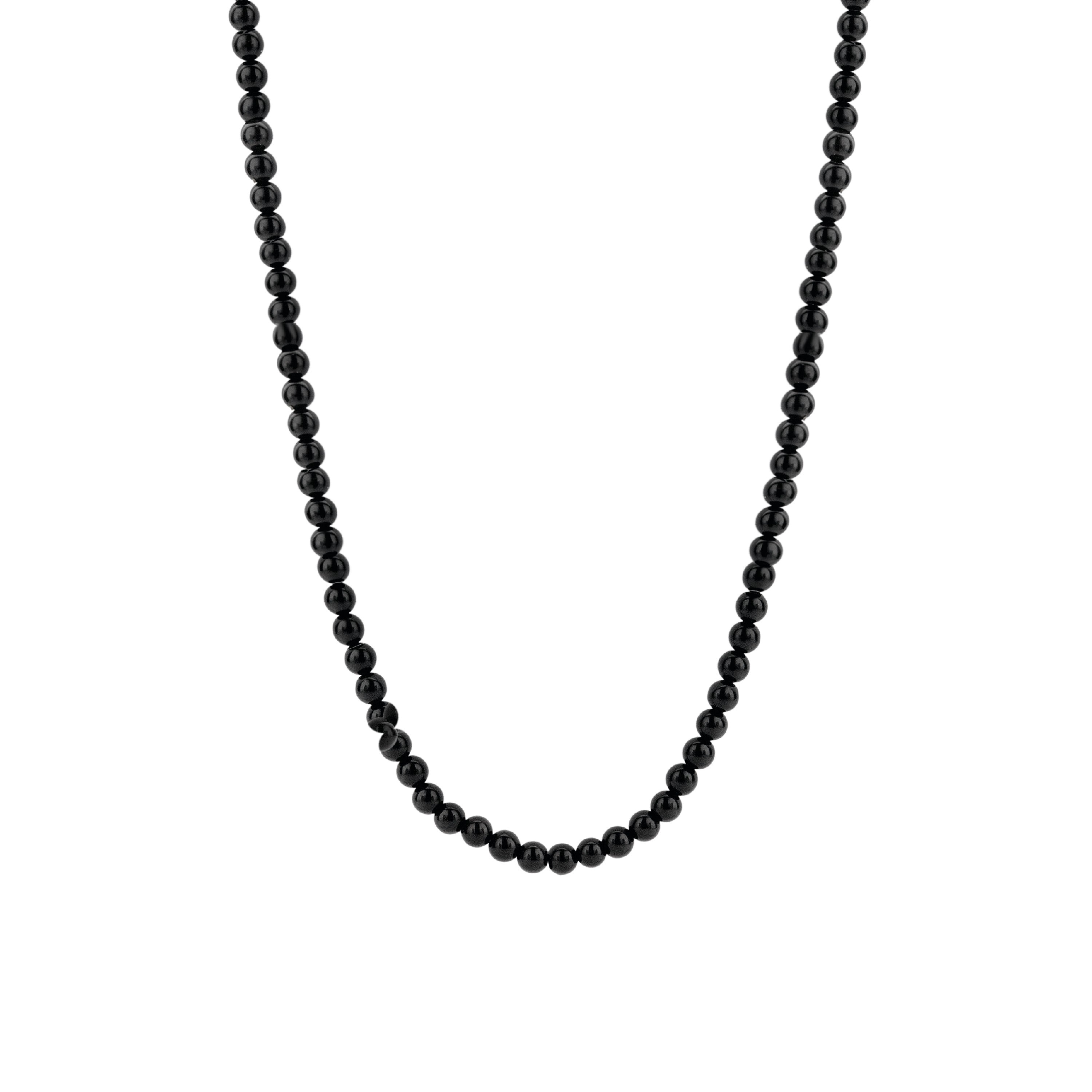 Radiant Black Onyx 4mm Bead Necklace